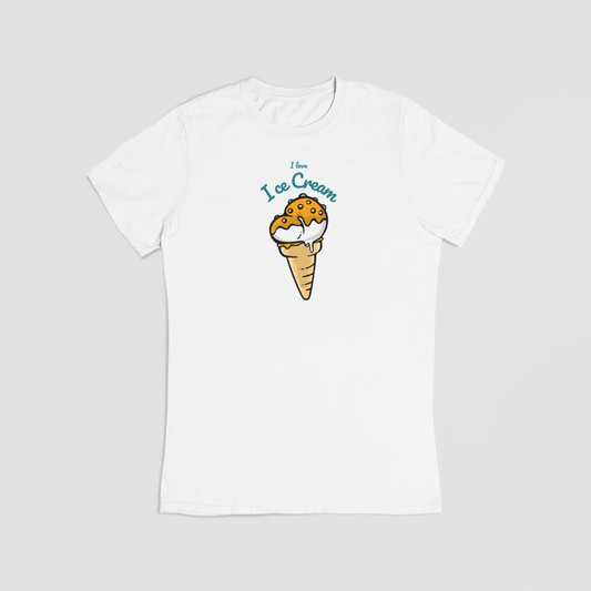 I love ice cream hvid T-shirt
