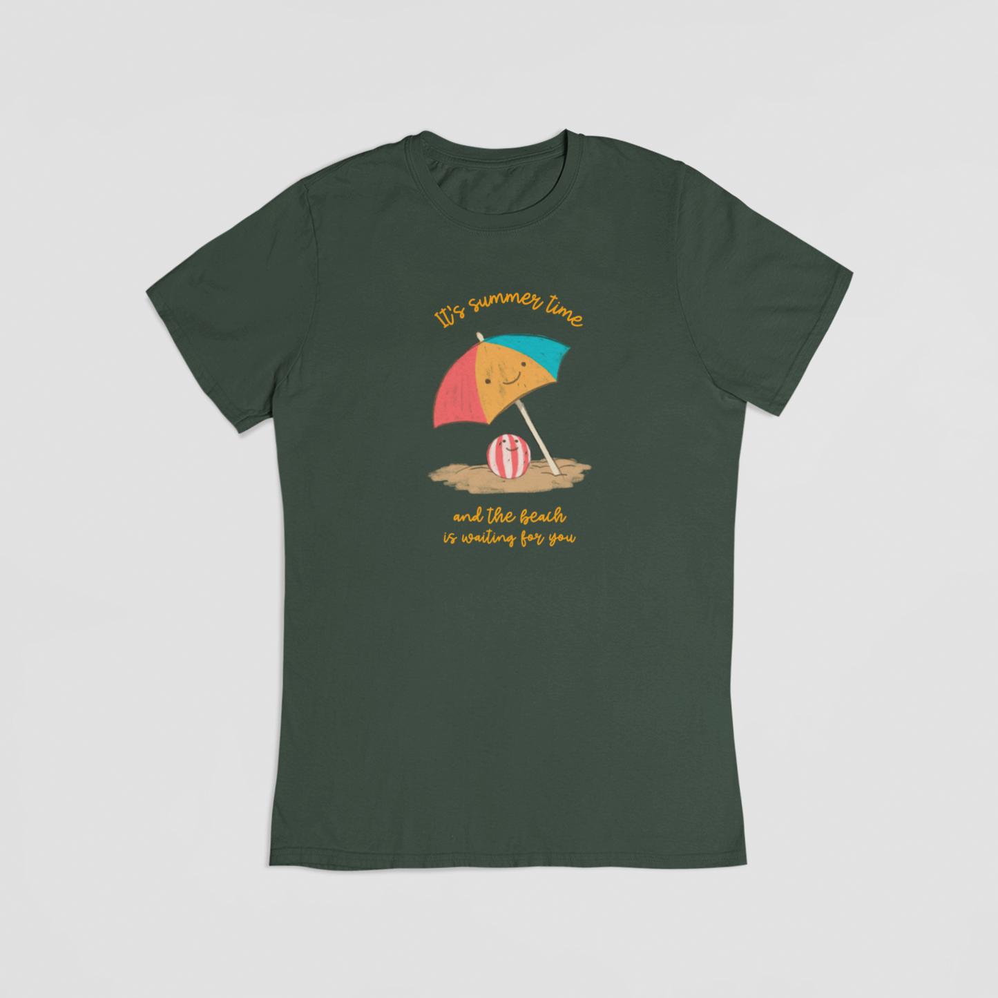 strand parasol grøn T-shirt