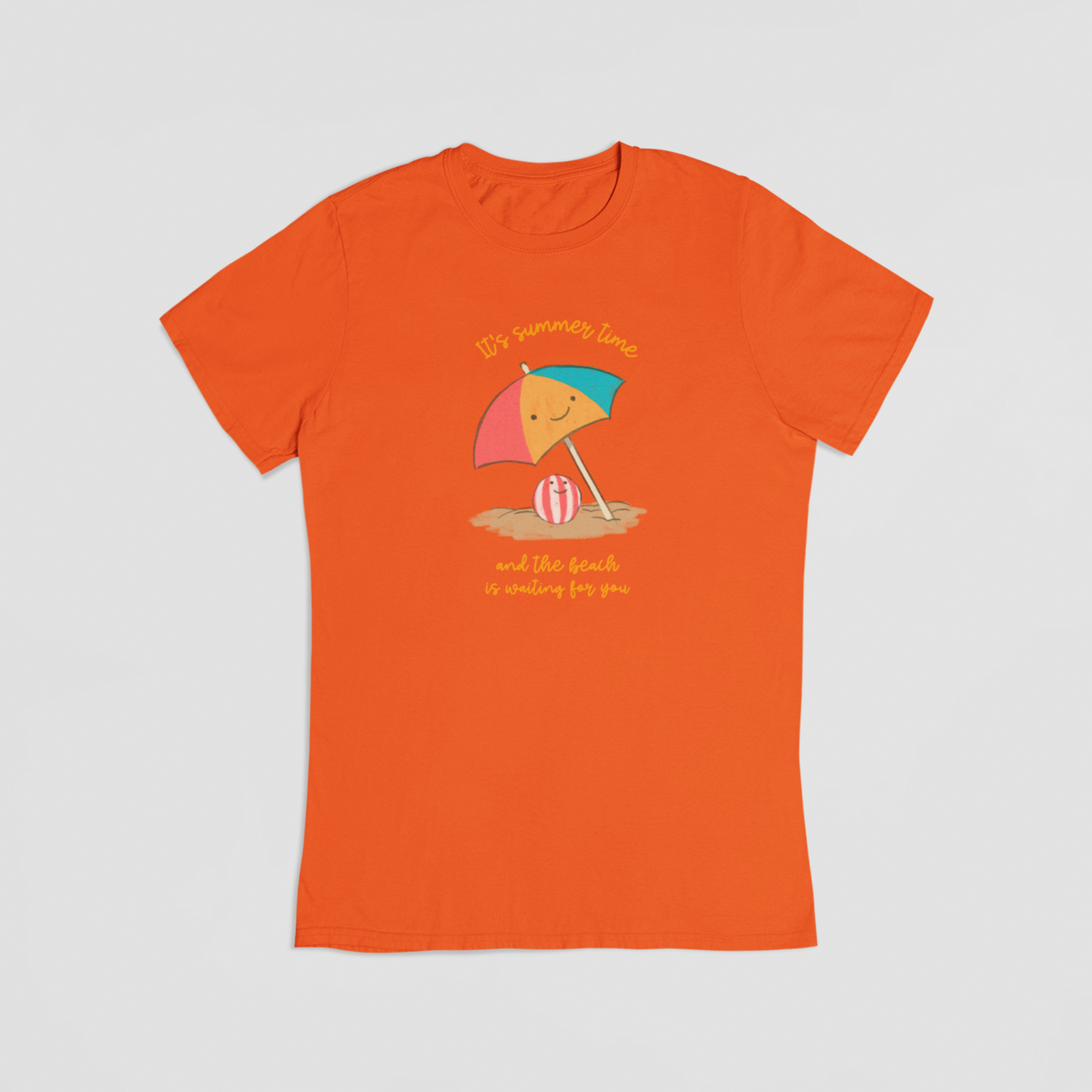 strand parasol orange T-shirt