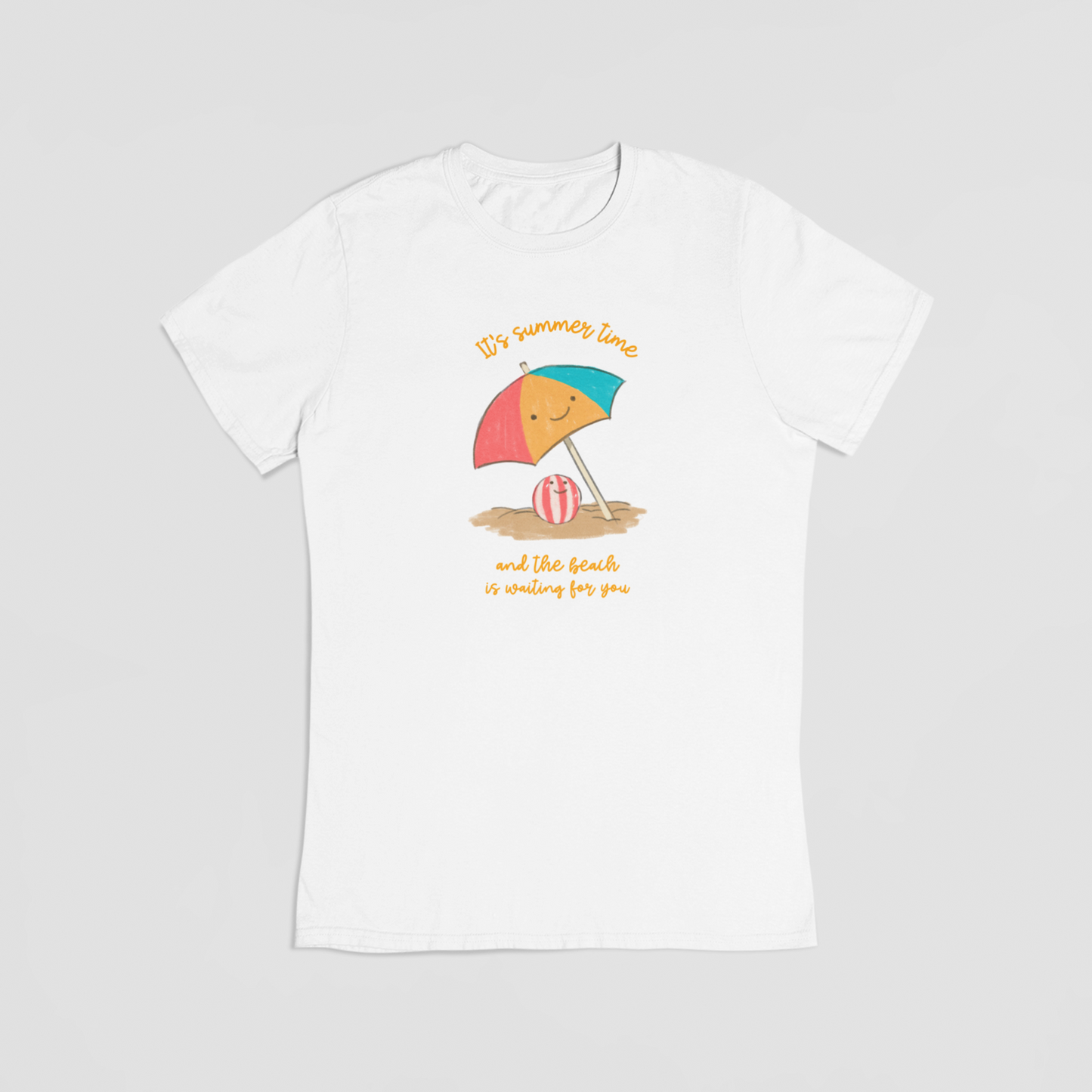 strand parasol hvid T-shirt