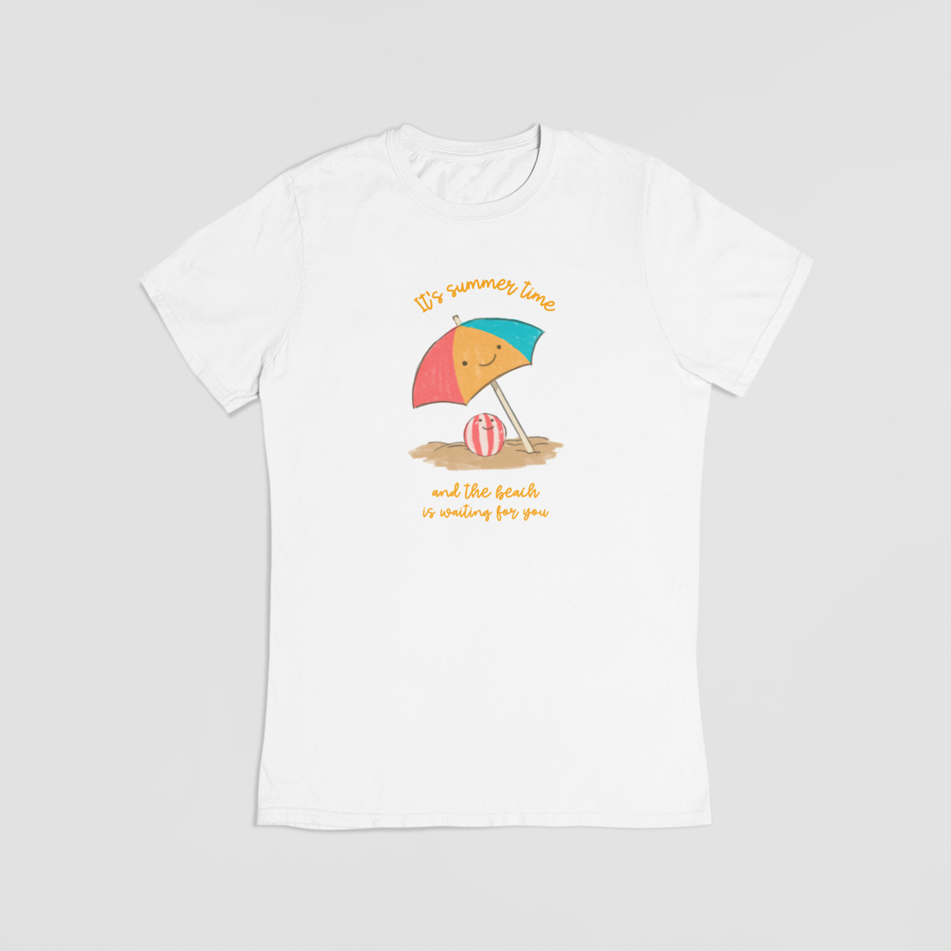 strand parasol hvid T-shirt