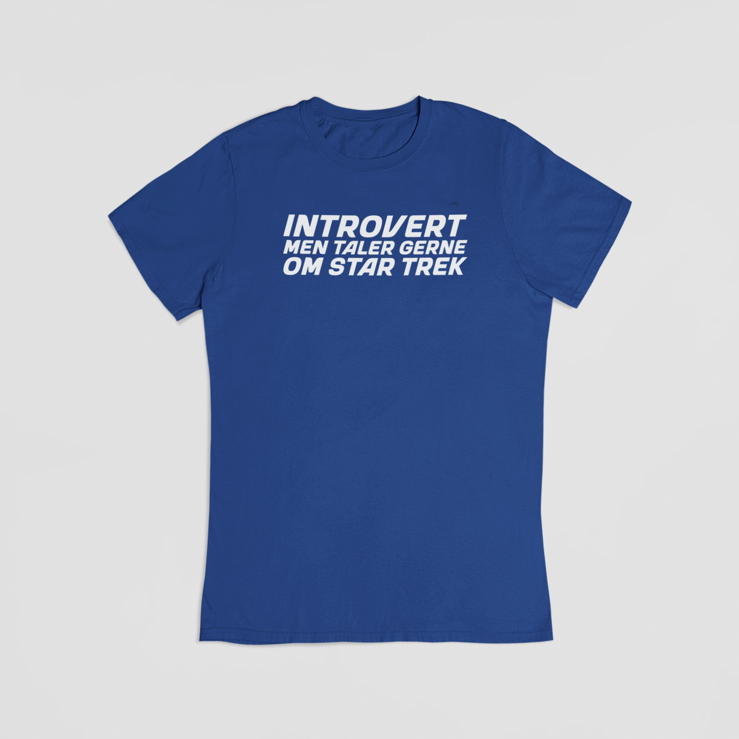 Introvert, men taler gerne om Star Trek blå T-shirt