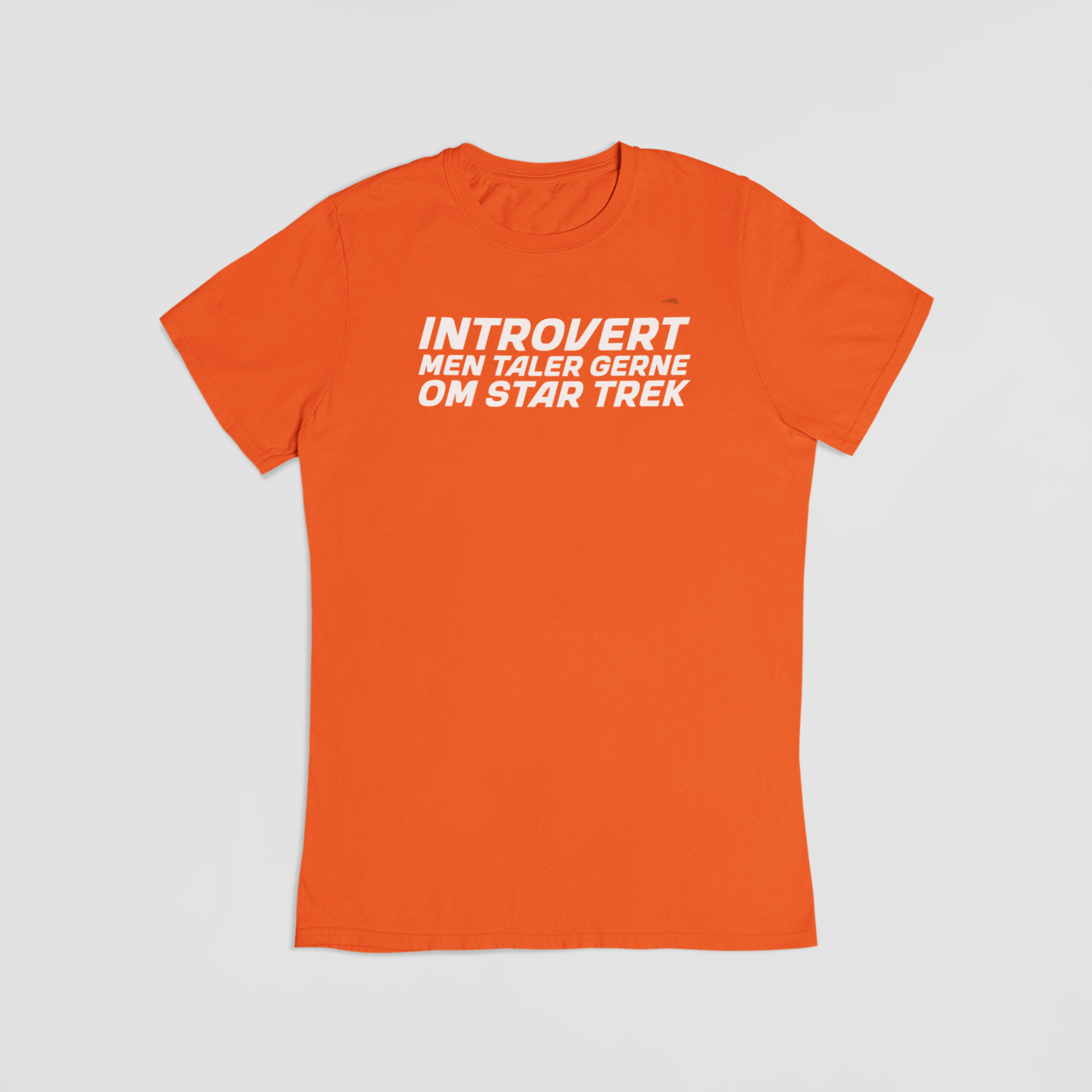 Introvert, men taler gerne om Star Trek orange T-shirt