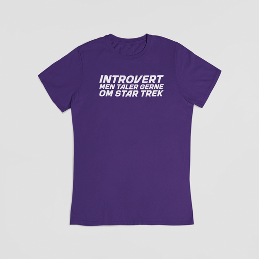 Introvert, men taler gerne om Star Trek lilla T-shirt