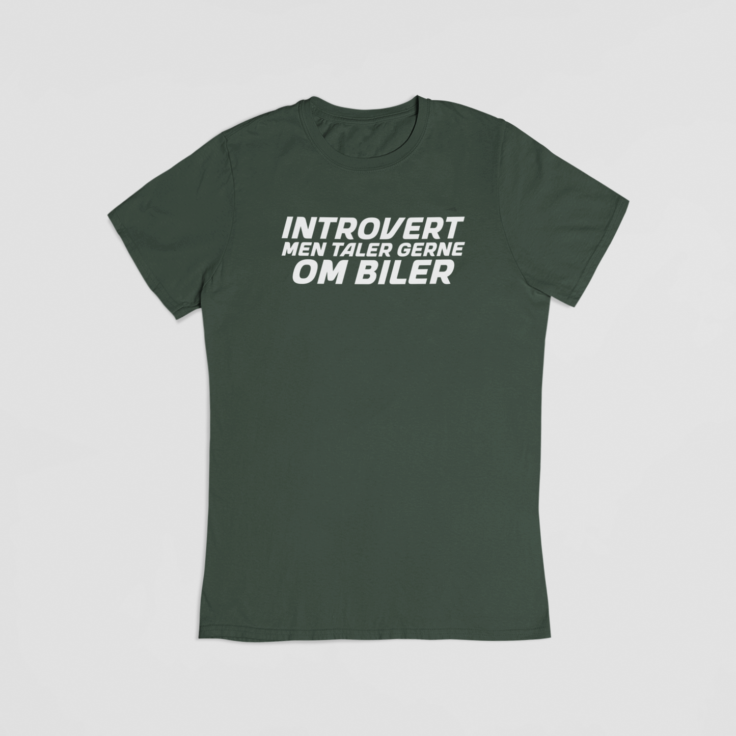 introvert, men taler gerne om biler grøn T-shirt