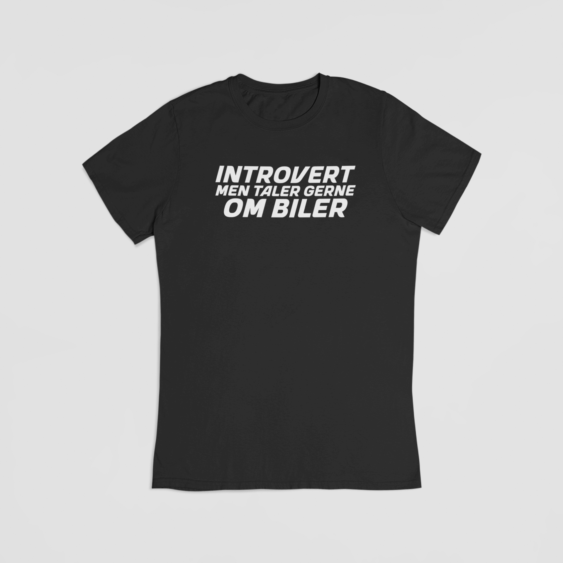 introvert, men taler gerne om biler sort T-shirt