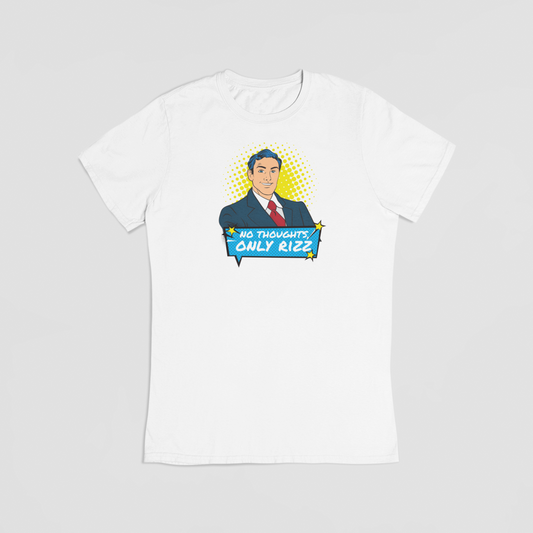 No thoughs, only rizz hvid T-shirt