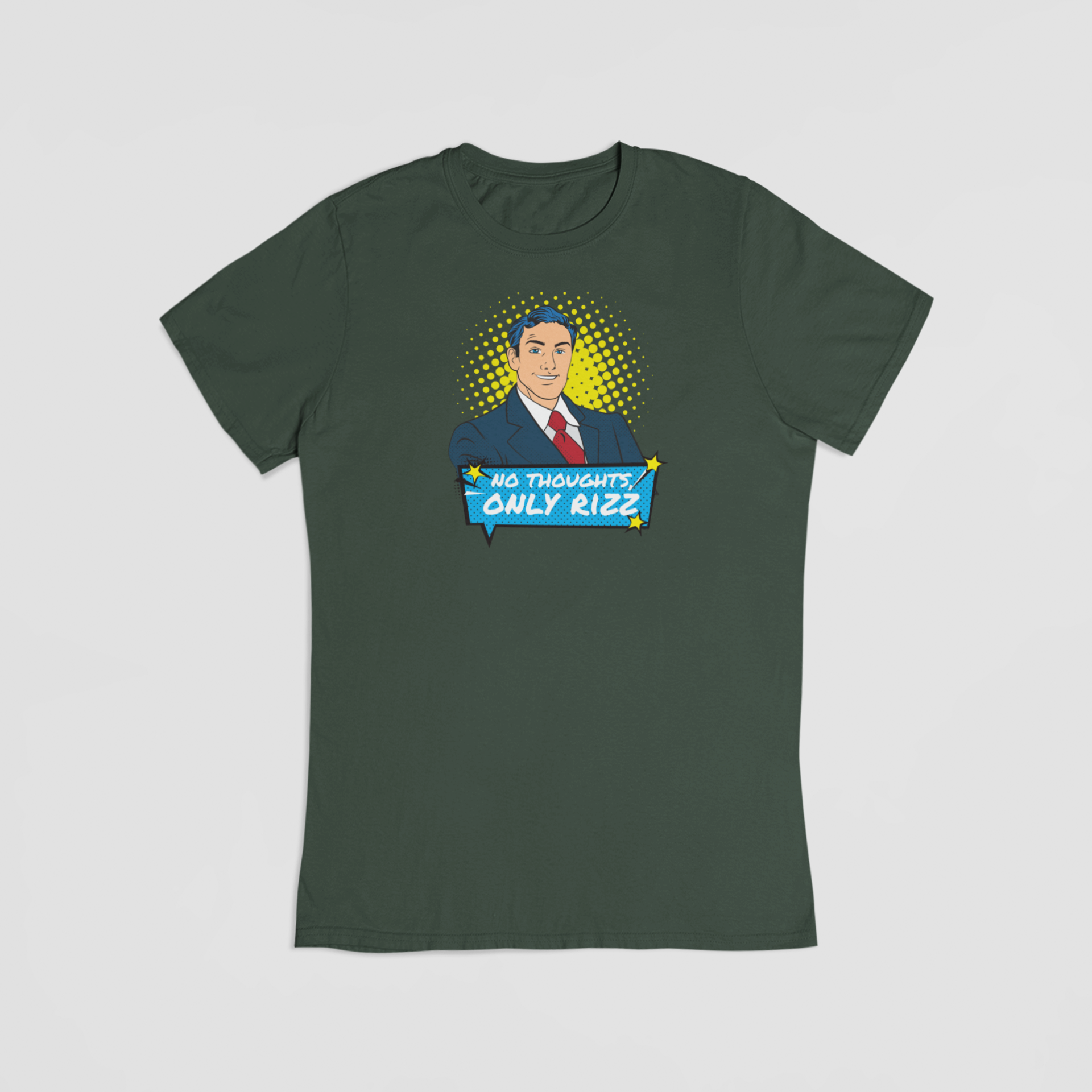 No thoughs, only rizz grøn T-shirt