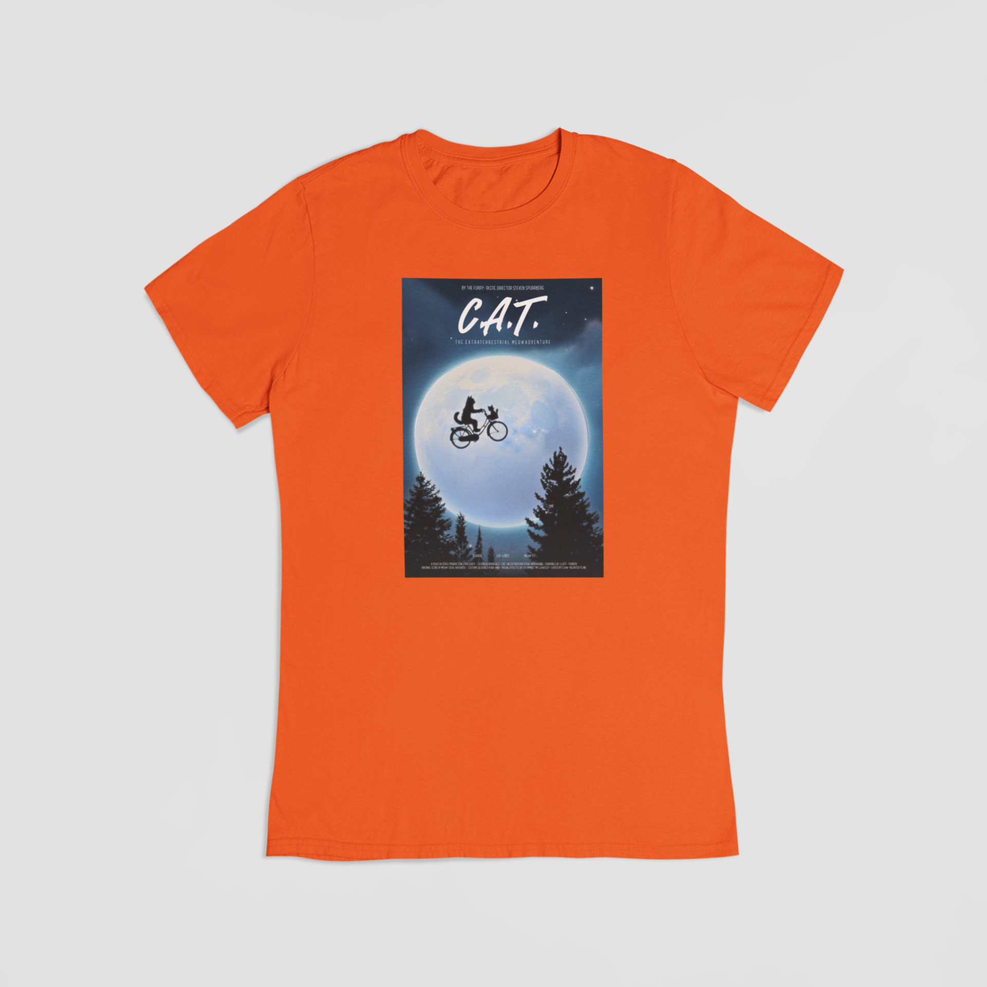 E.T. cat orange T-shirt