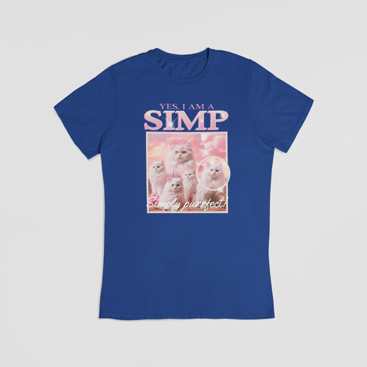 Yes i am a simp blå T-shirt