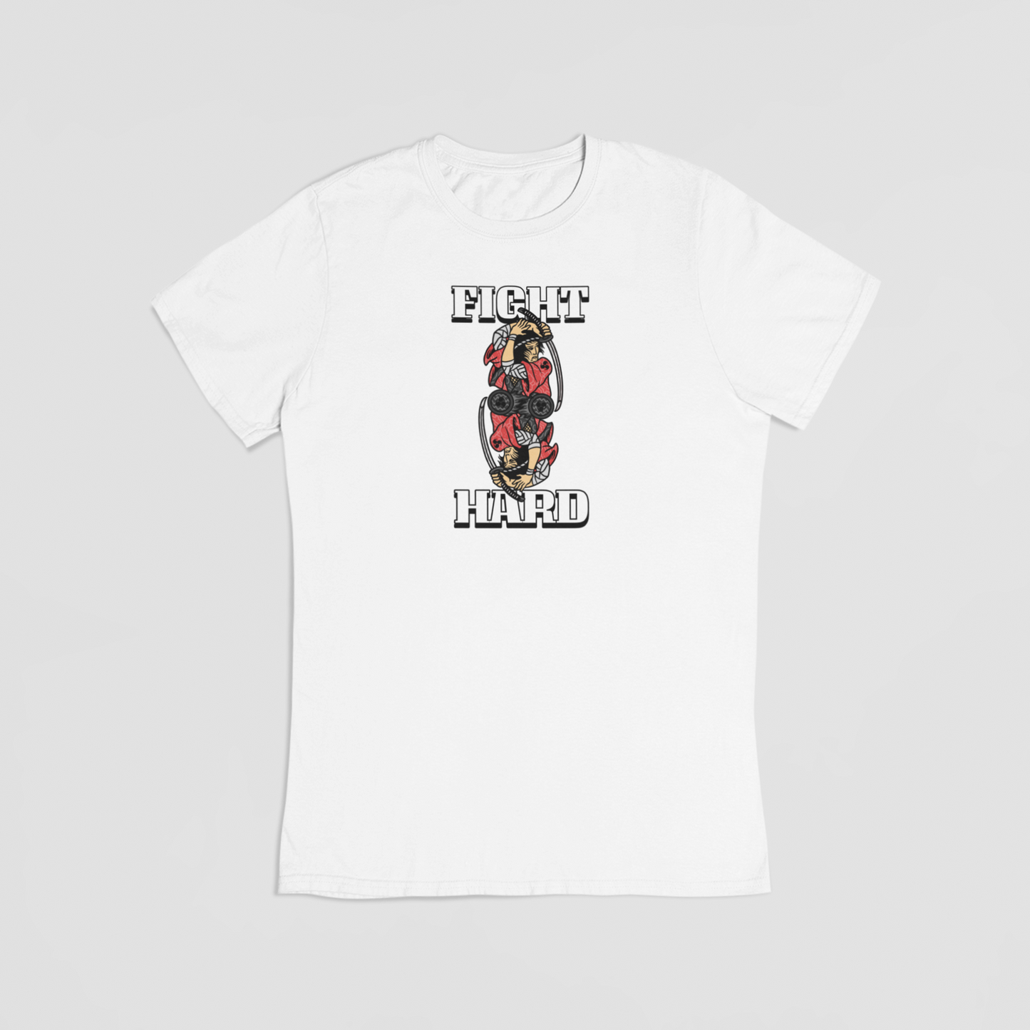 Fight hard hvid T-shirt