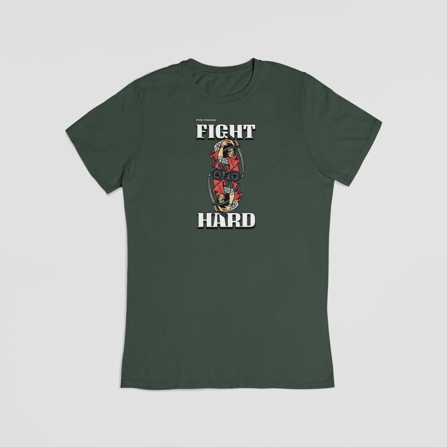 Fight hard grøn T-shirt
