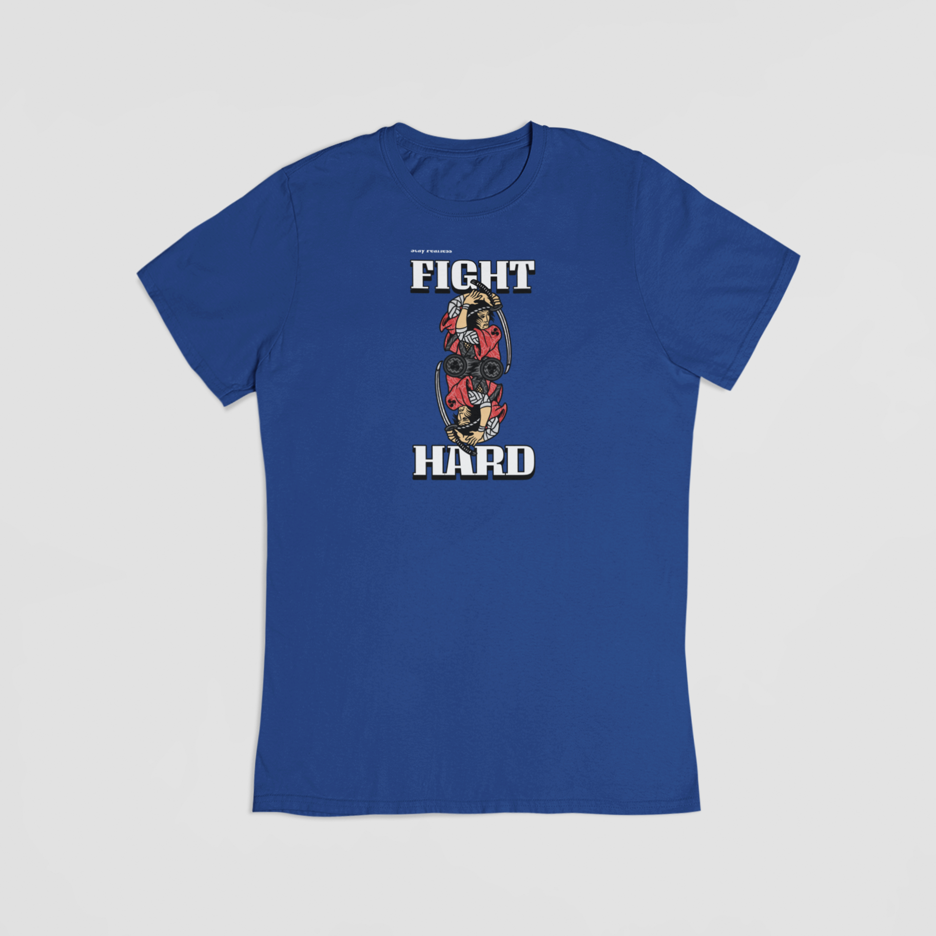 Fight hard blå T-shirt