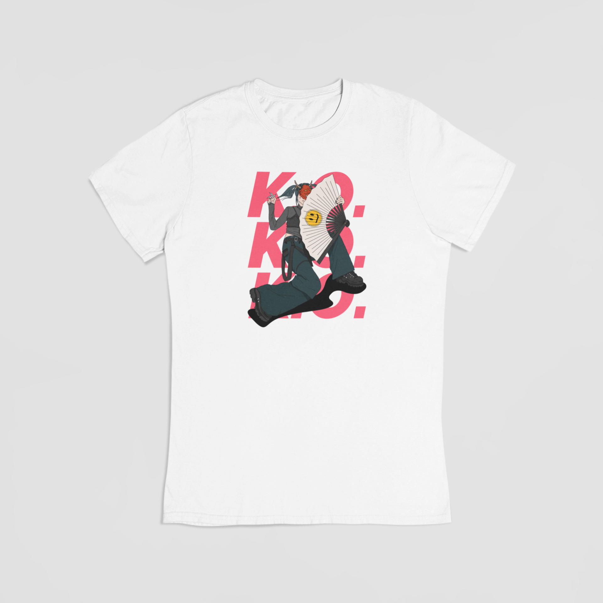 Ninja kvinde hvid T-shirt