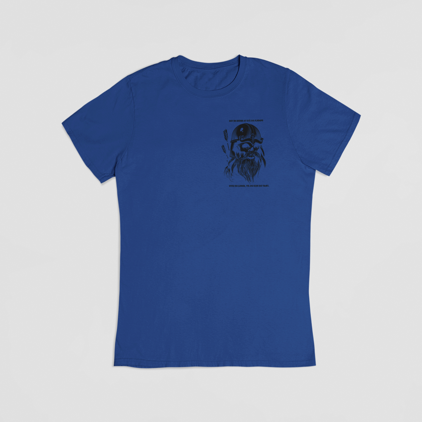 Bedre at stå og kæmpe blå T-shirt