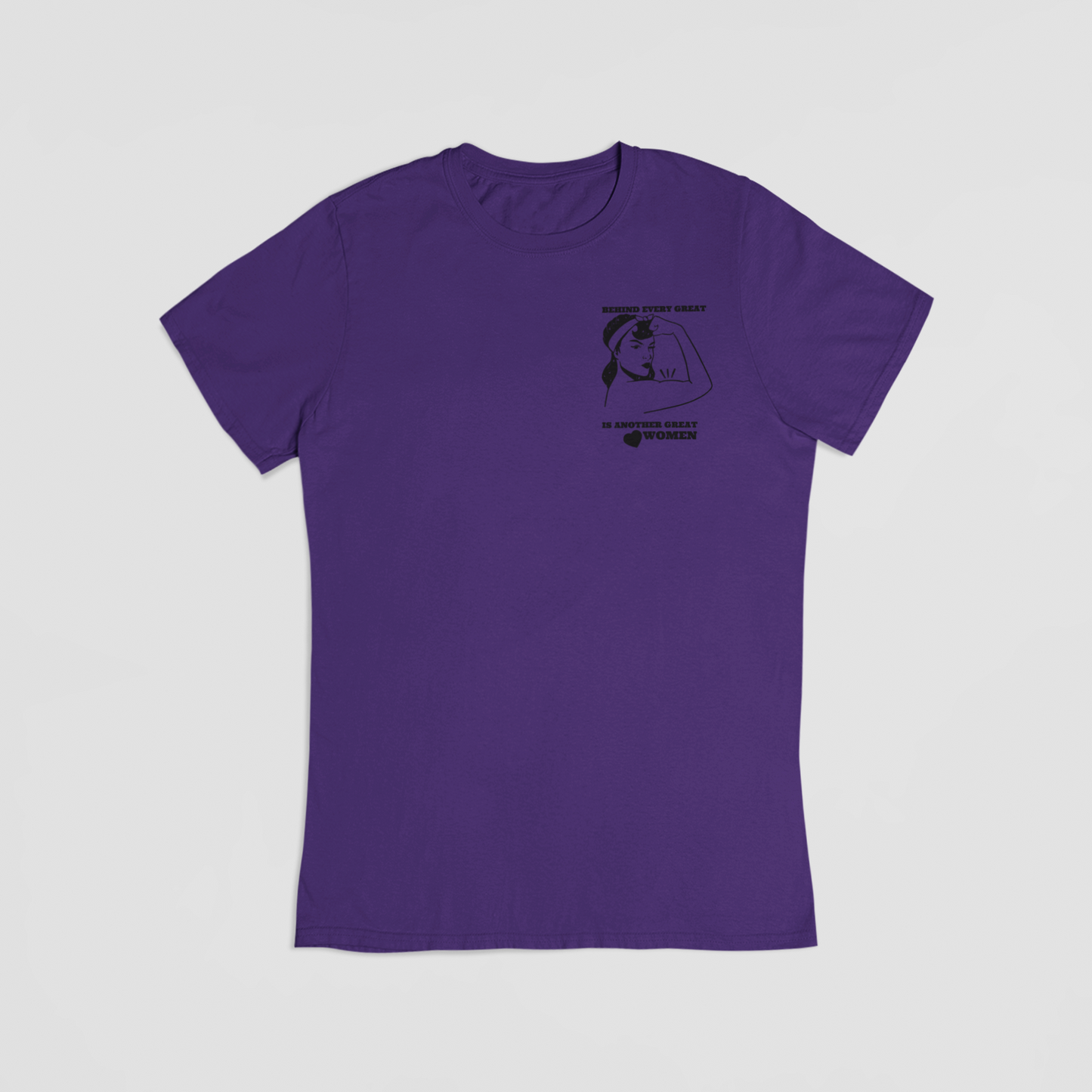Behind every great woman lilla T-shirt