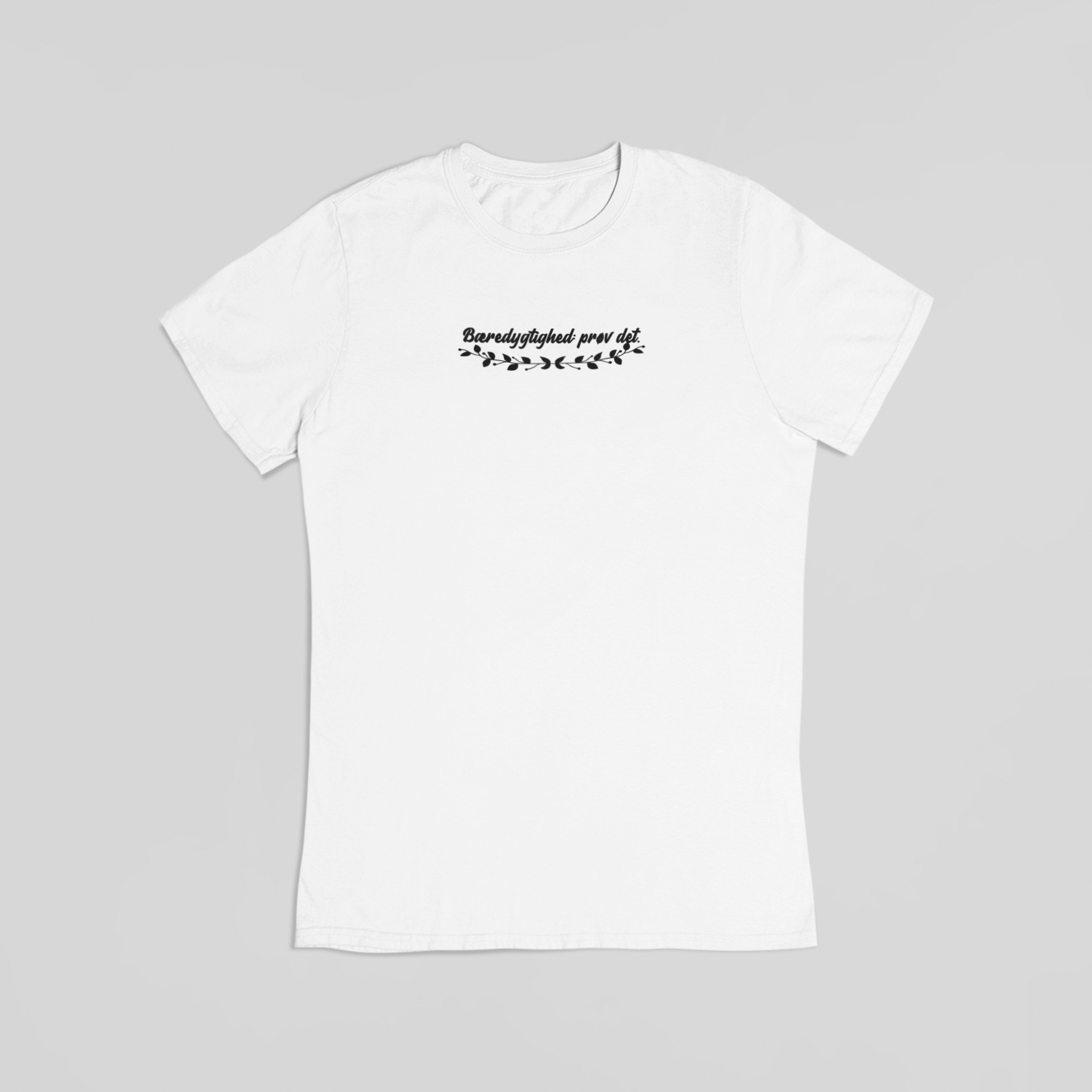 Bæredygtighed prøv det hvid T-shirt