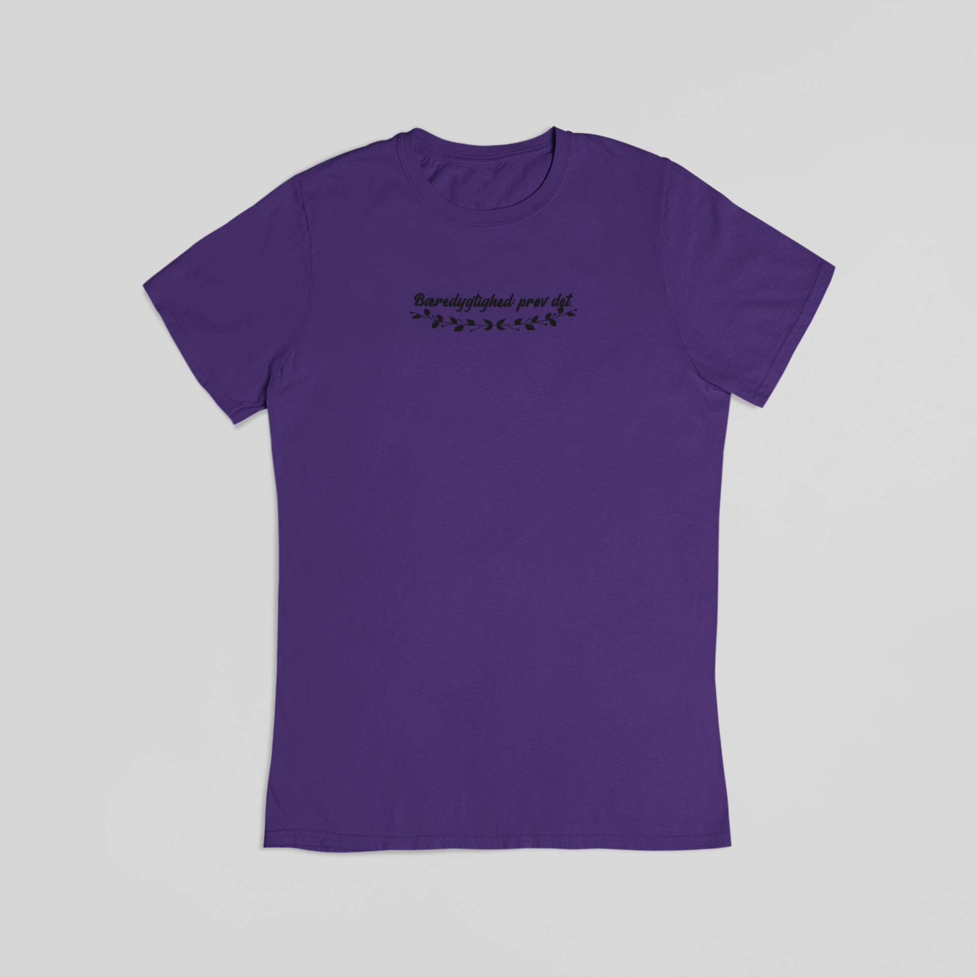 Bæredygtighed prøv det lilla T-shirt