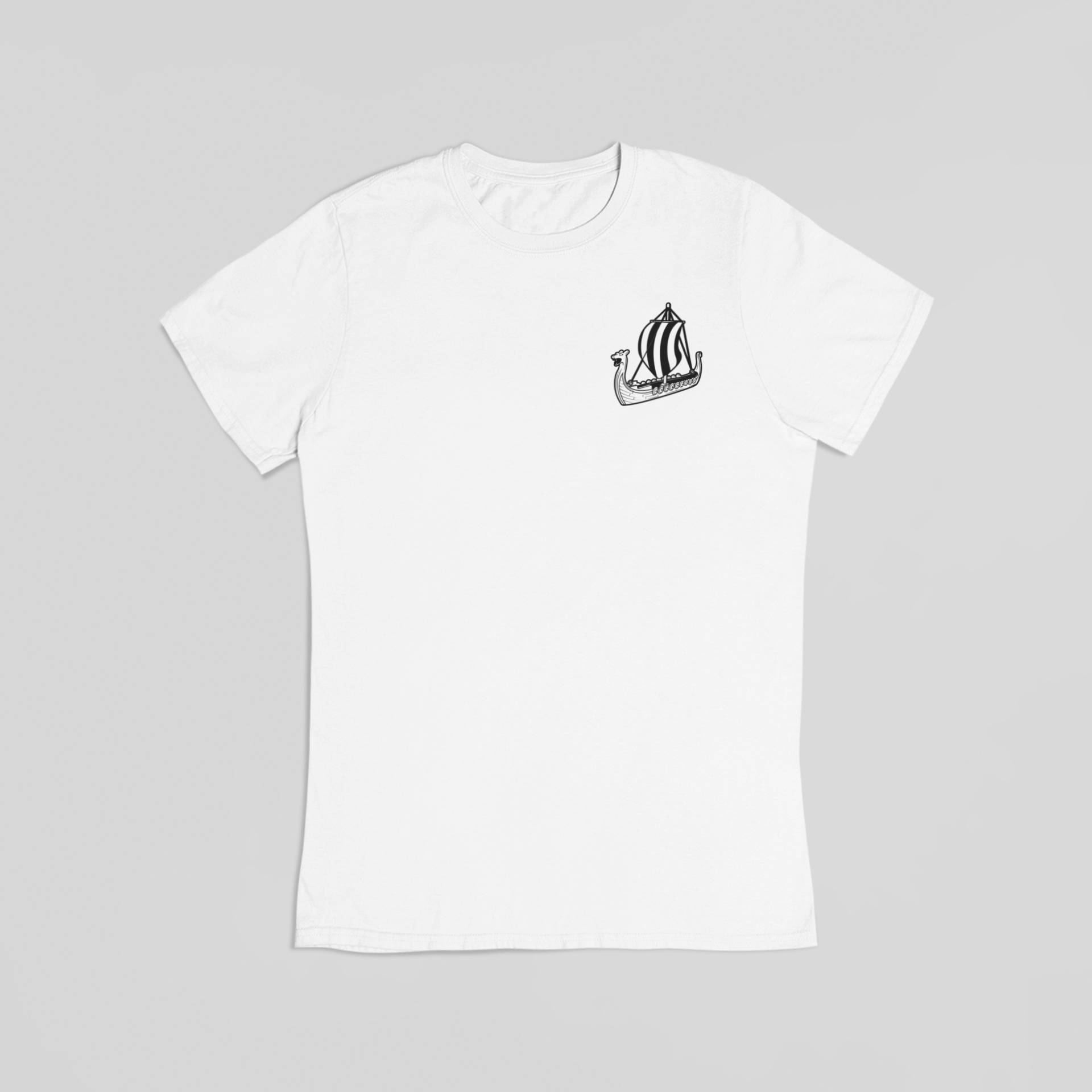 Drakkar vikingeskib hvid T-shirt