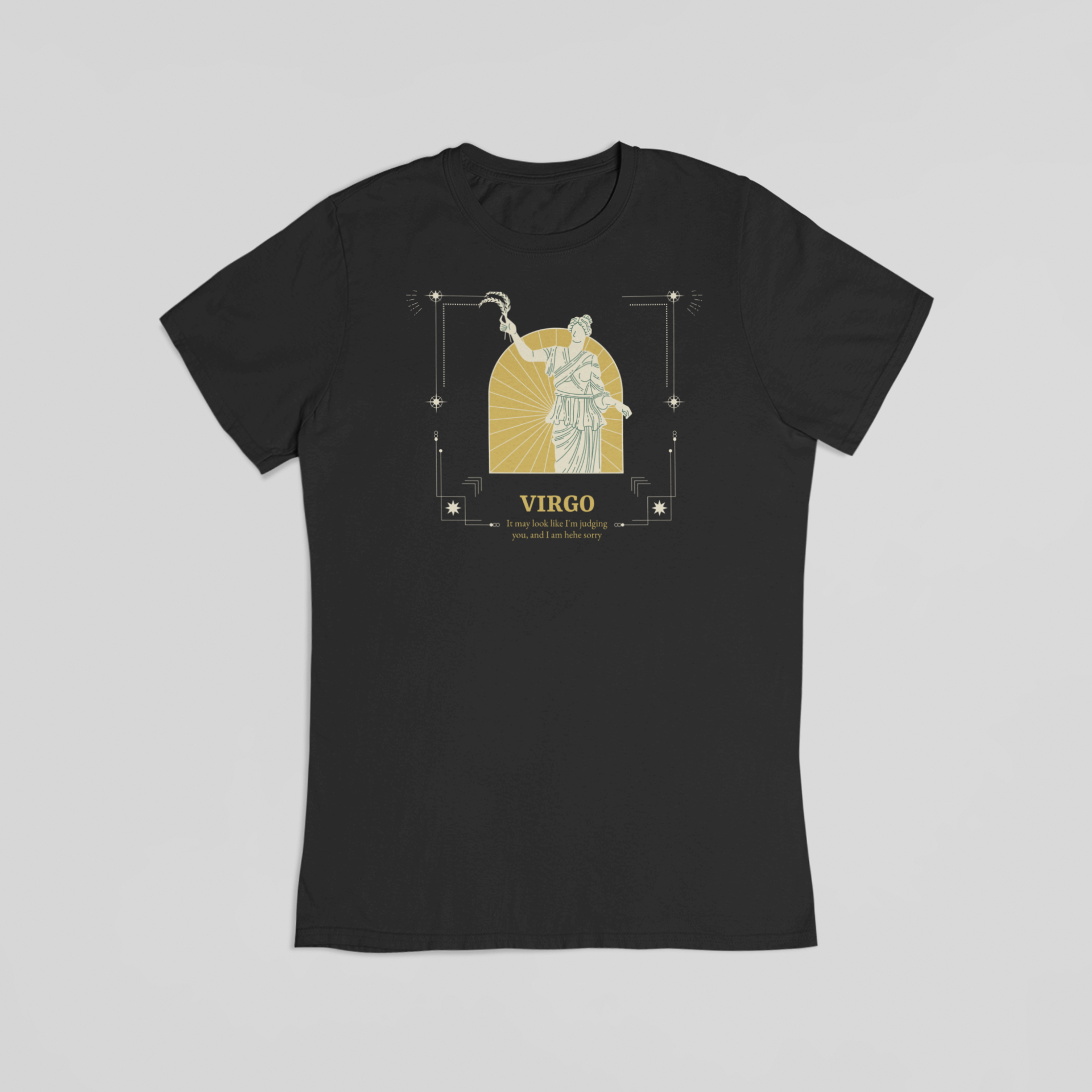Jomfruen stjernetegn sort T-shirt