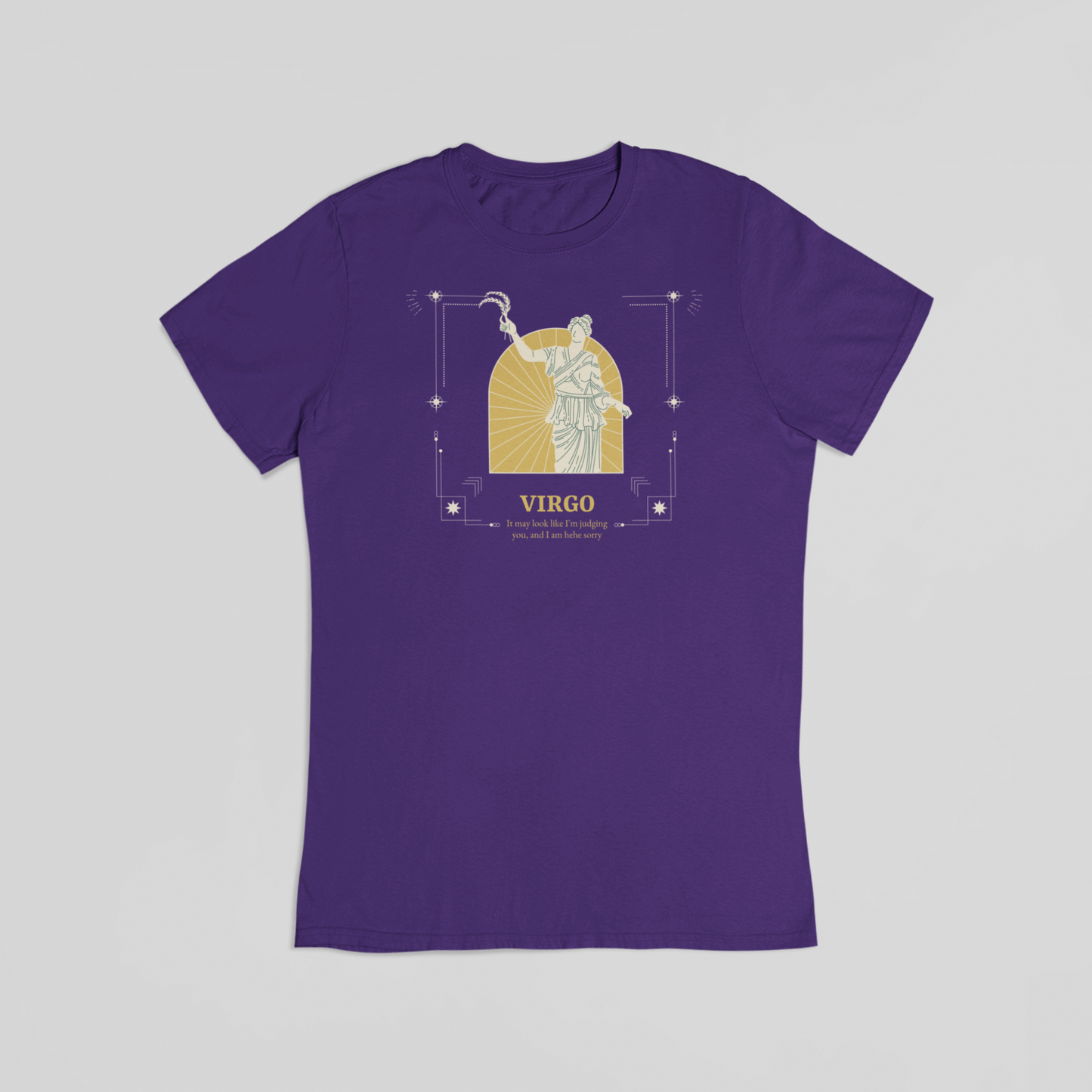 Jomfruen stjernetegn lilla T-shirt