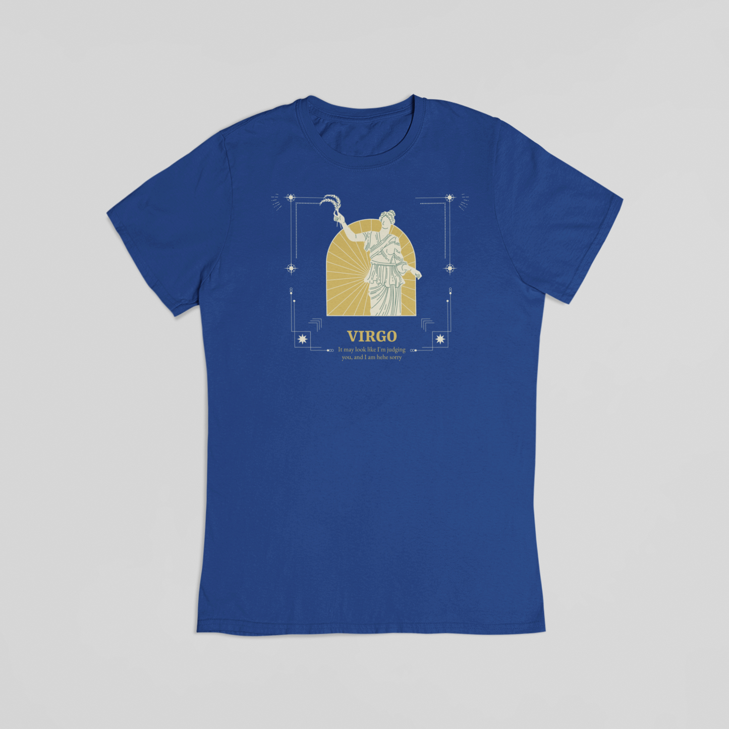Jomfruen stjernetegn blå T-shirt