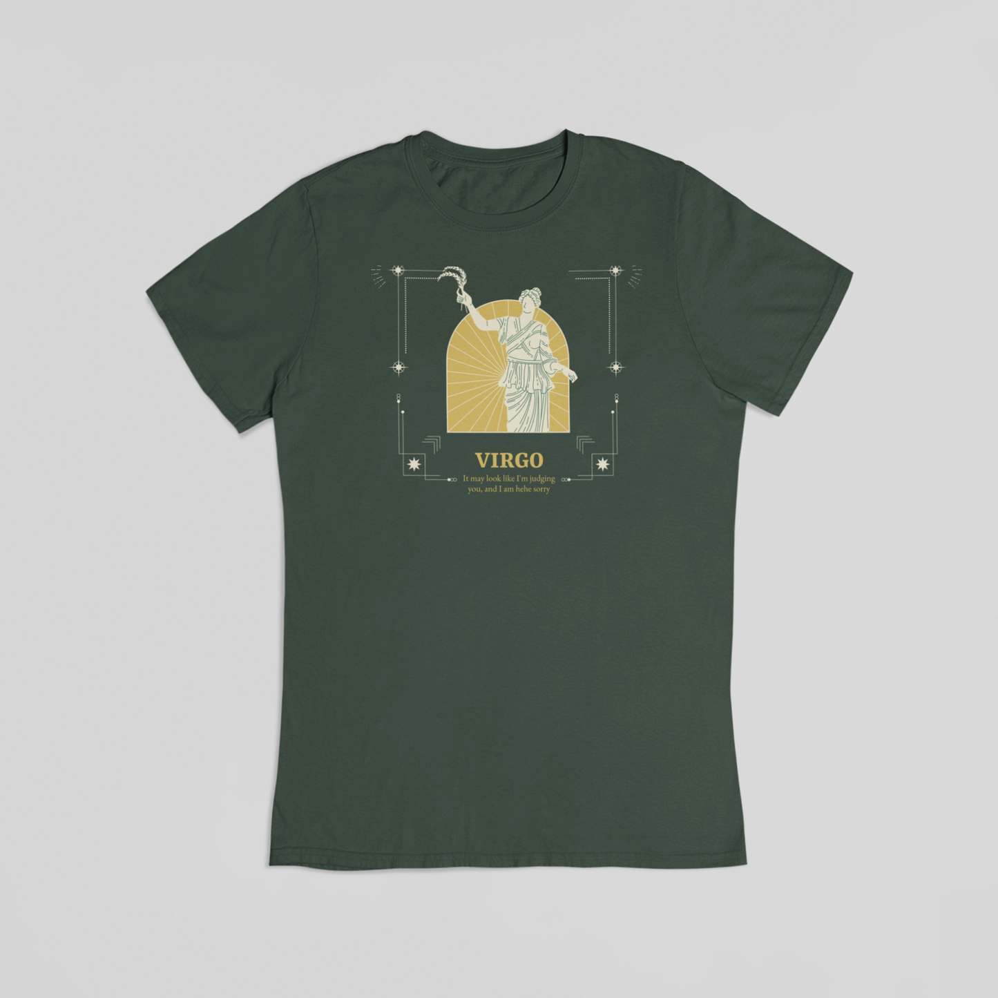 Jomfruen stjernetegn grøn T-shirt