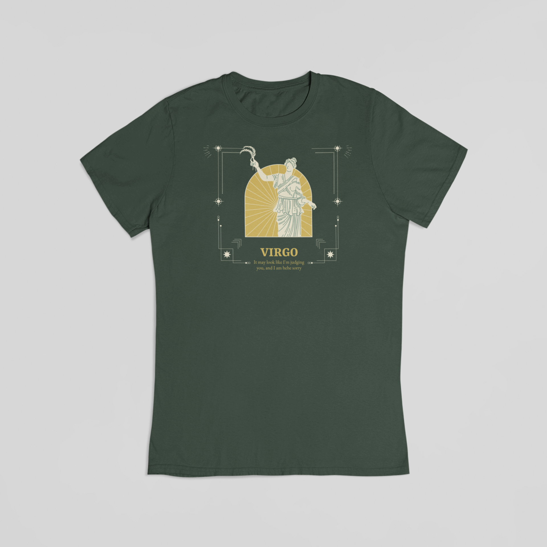 Jomfruen stjernetegn grøn T-shirt