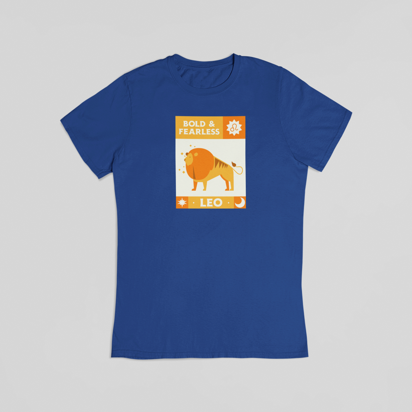 Løven stjernetegn blå T-shirt