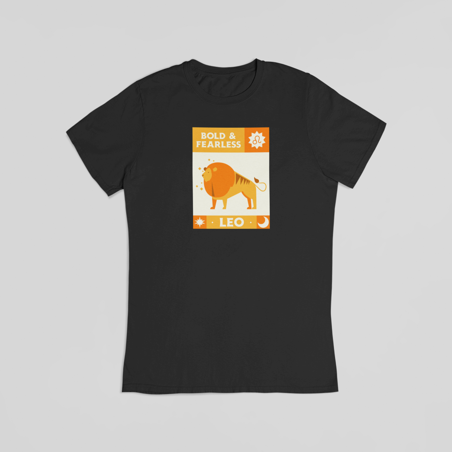 Løven stjernetegn sort T-shirt