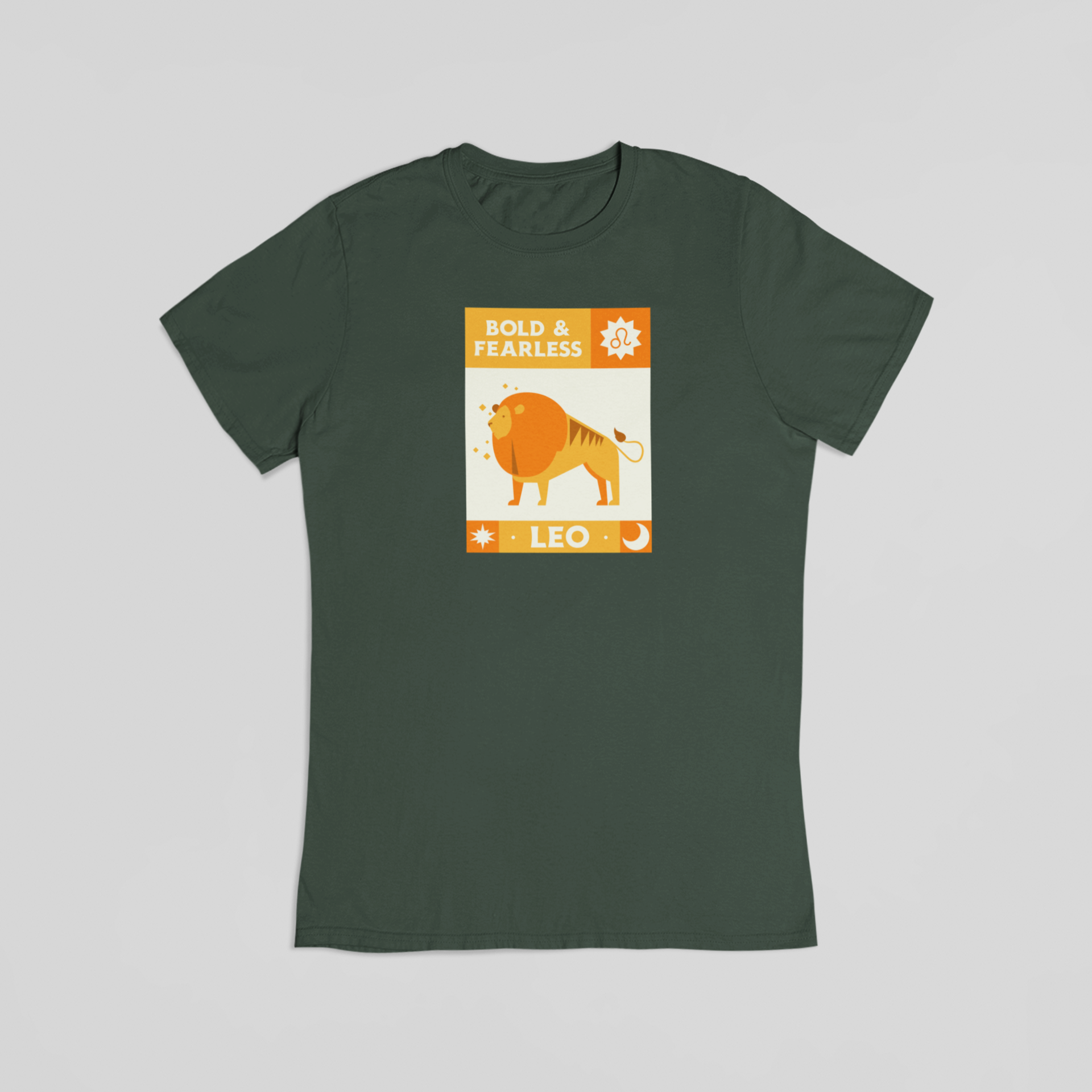 Løven stjernetegn grøn T-shirt