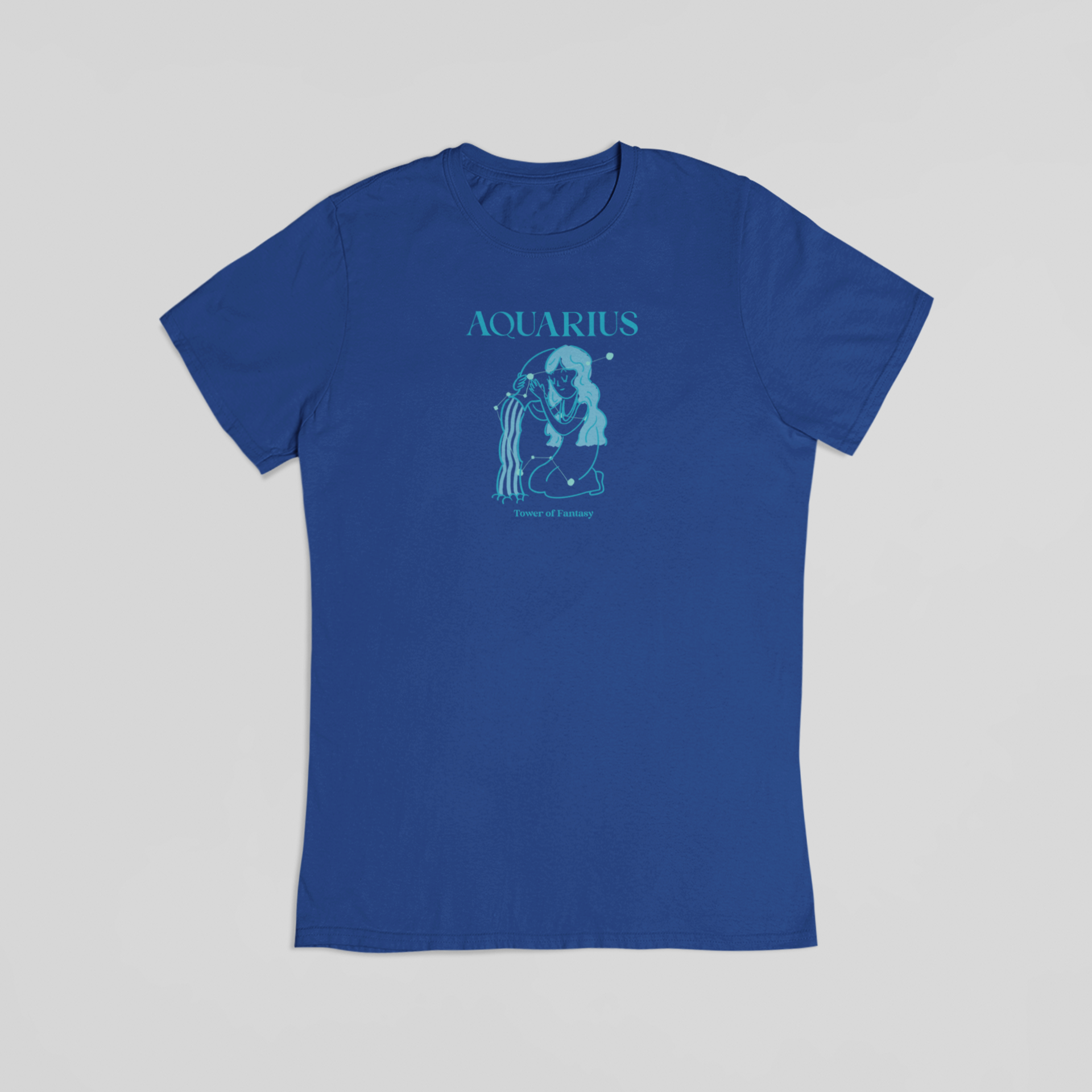 Vandmanden stjernetegn blå T-shirt