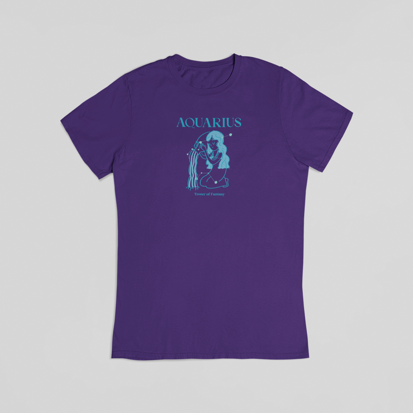 Vandmanden stjernetegn lilla T-shirt