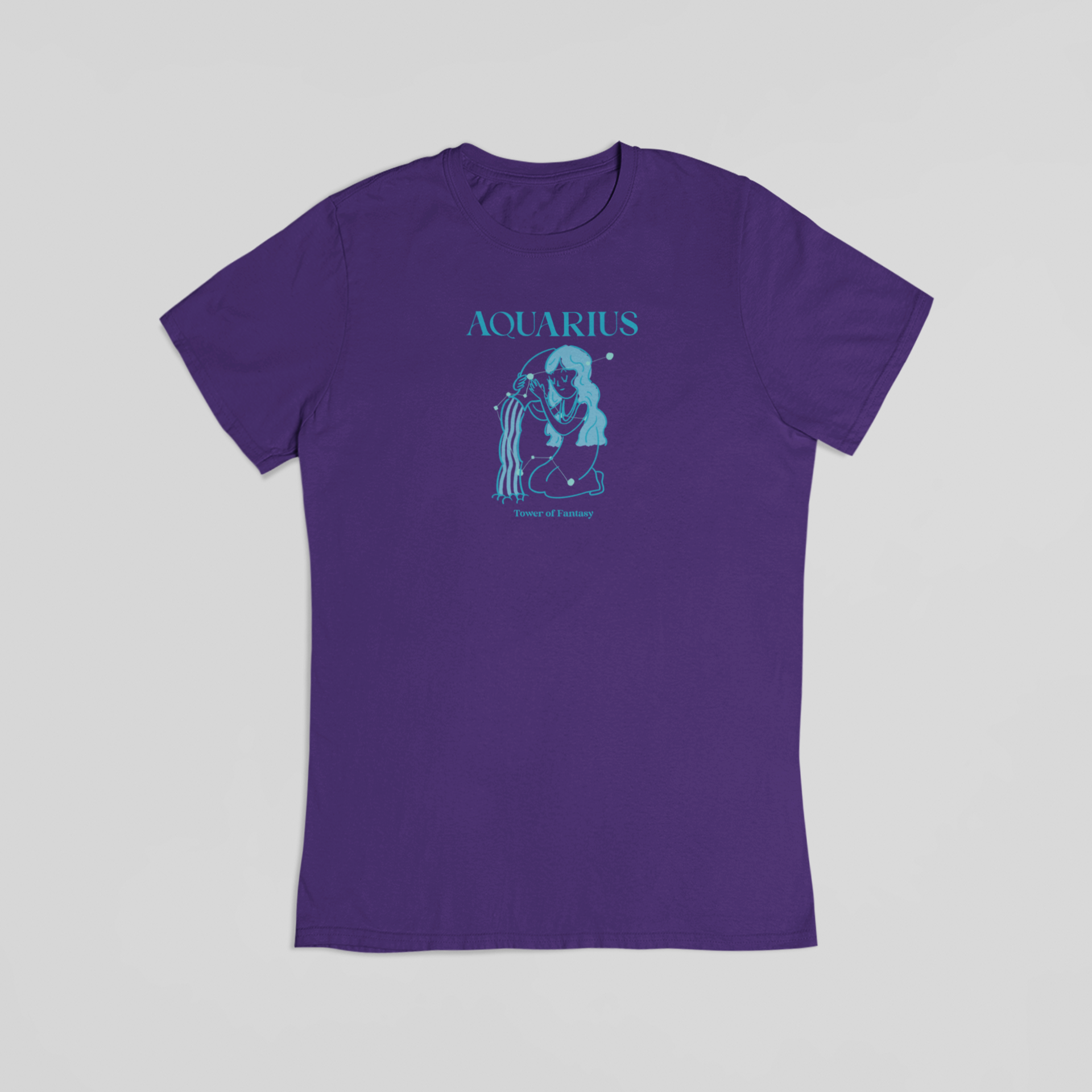 Vandmanden stjernetegn lilla T-shirt