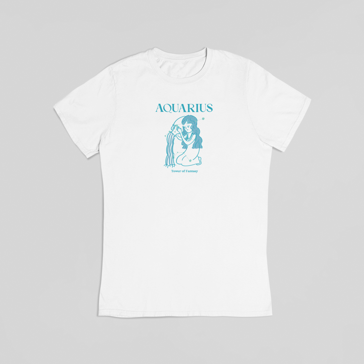 Vandmanden stjernetegn hvid T-shirt