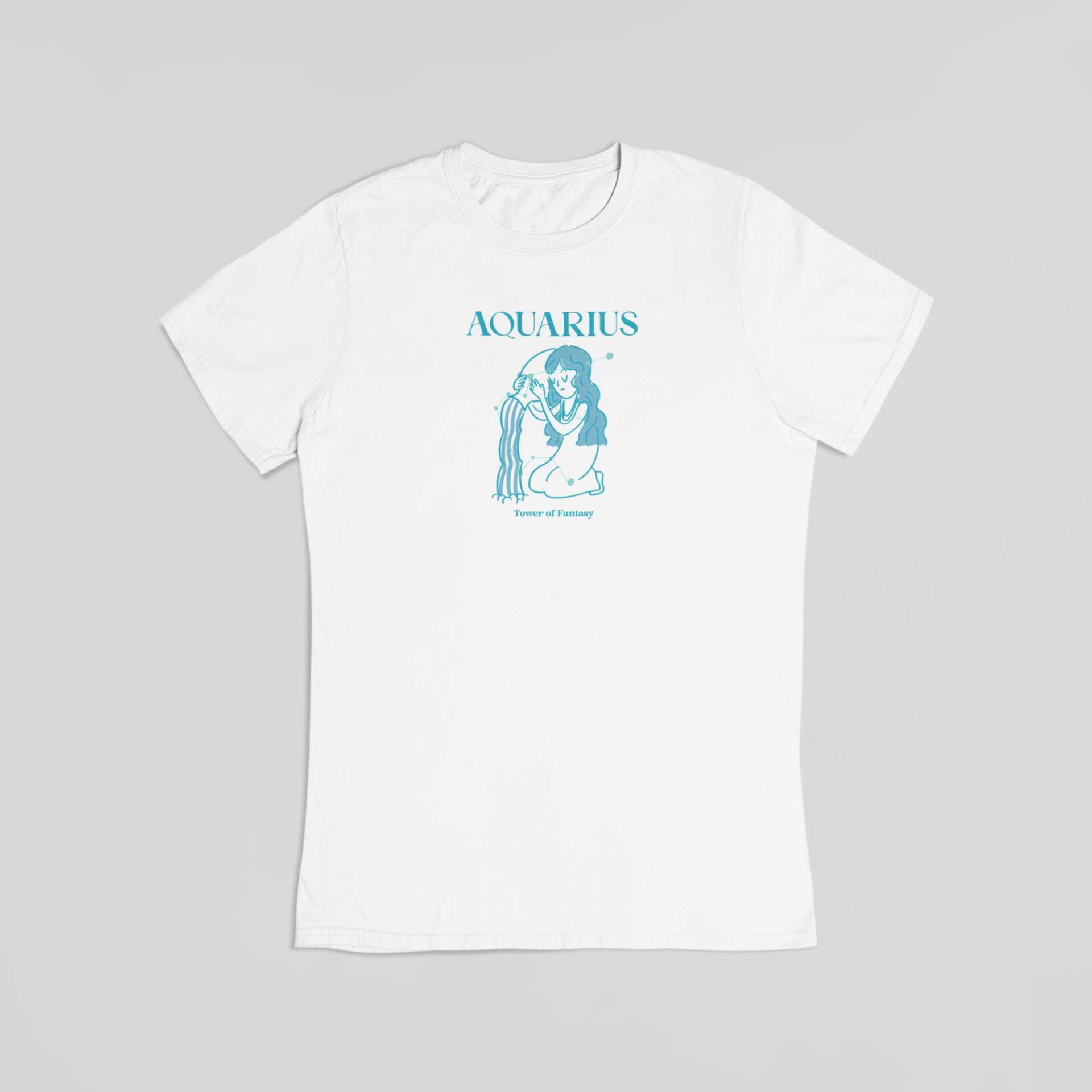 Vandmanden stjernetegn hvid T-shirt