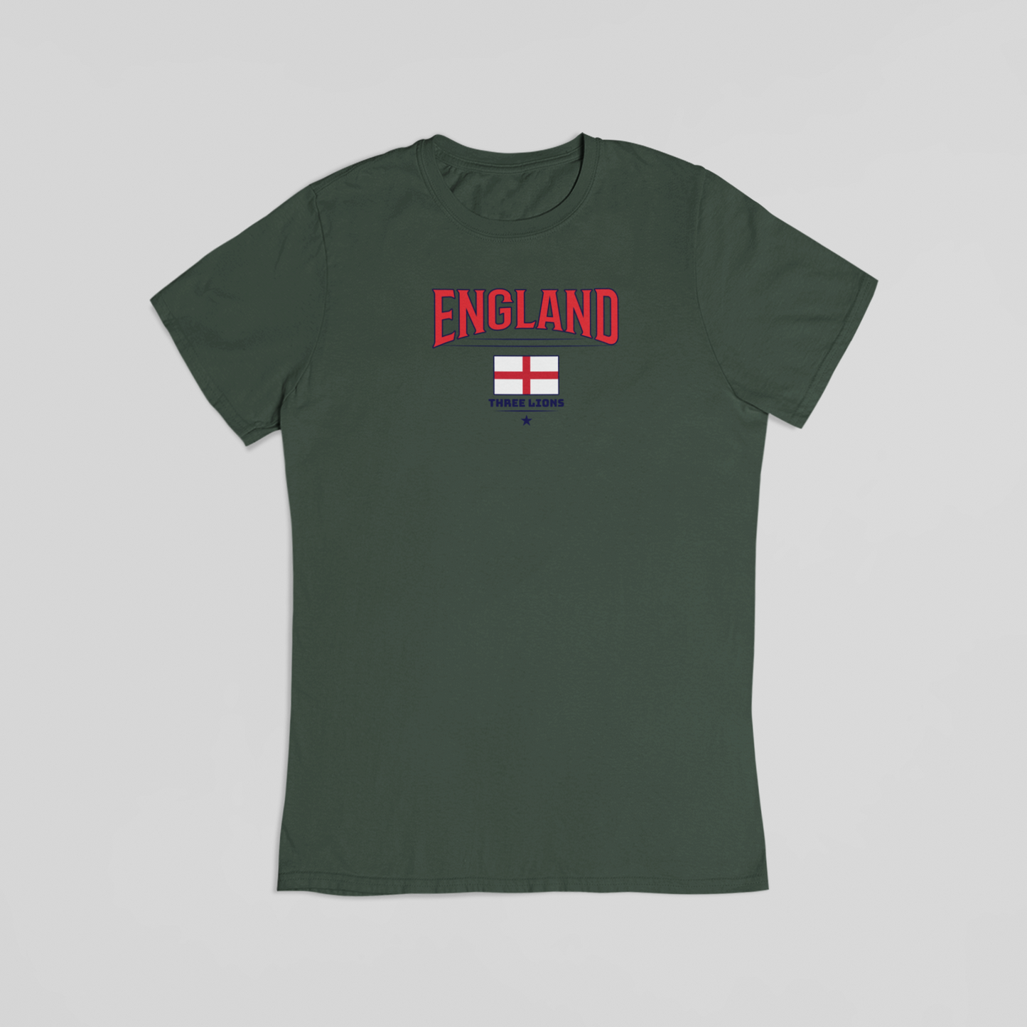 England Three Lions grøn T-shirt