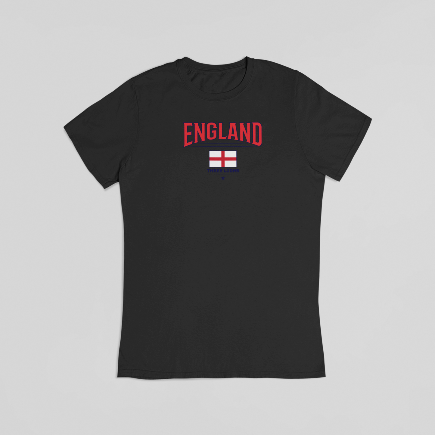 England Three Lions sort T-shirt