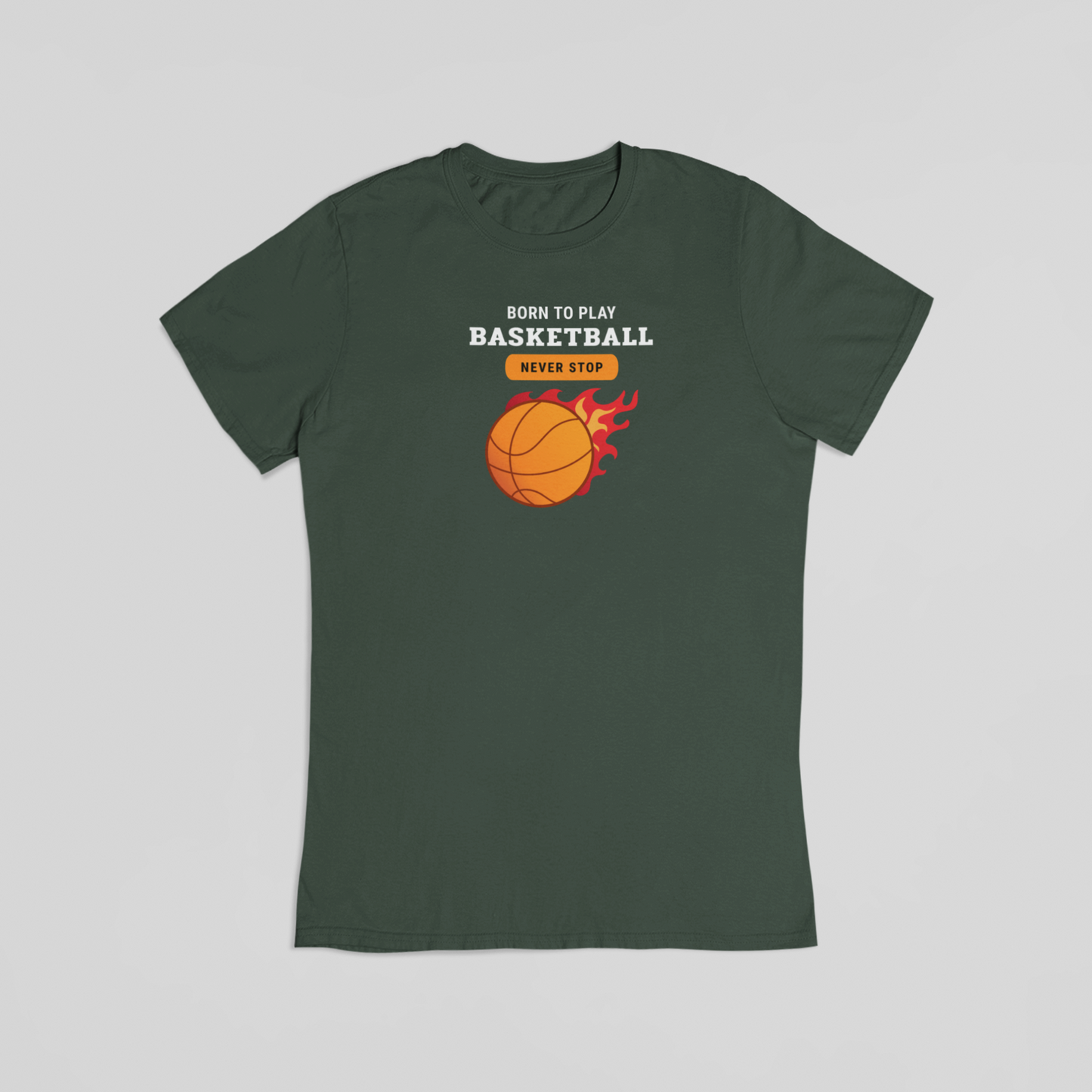 Born to play basketball grøn T-shirt
