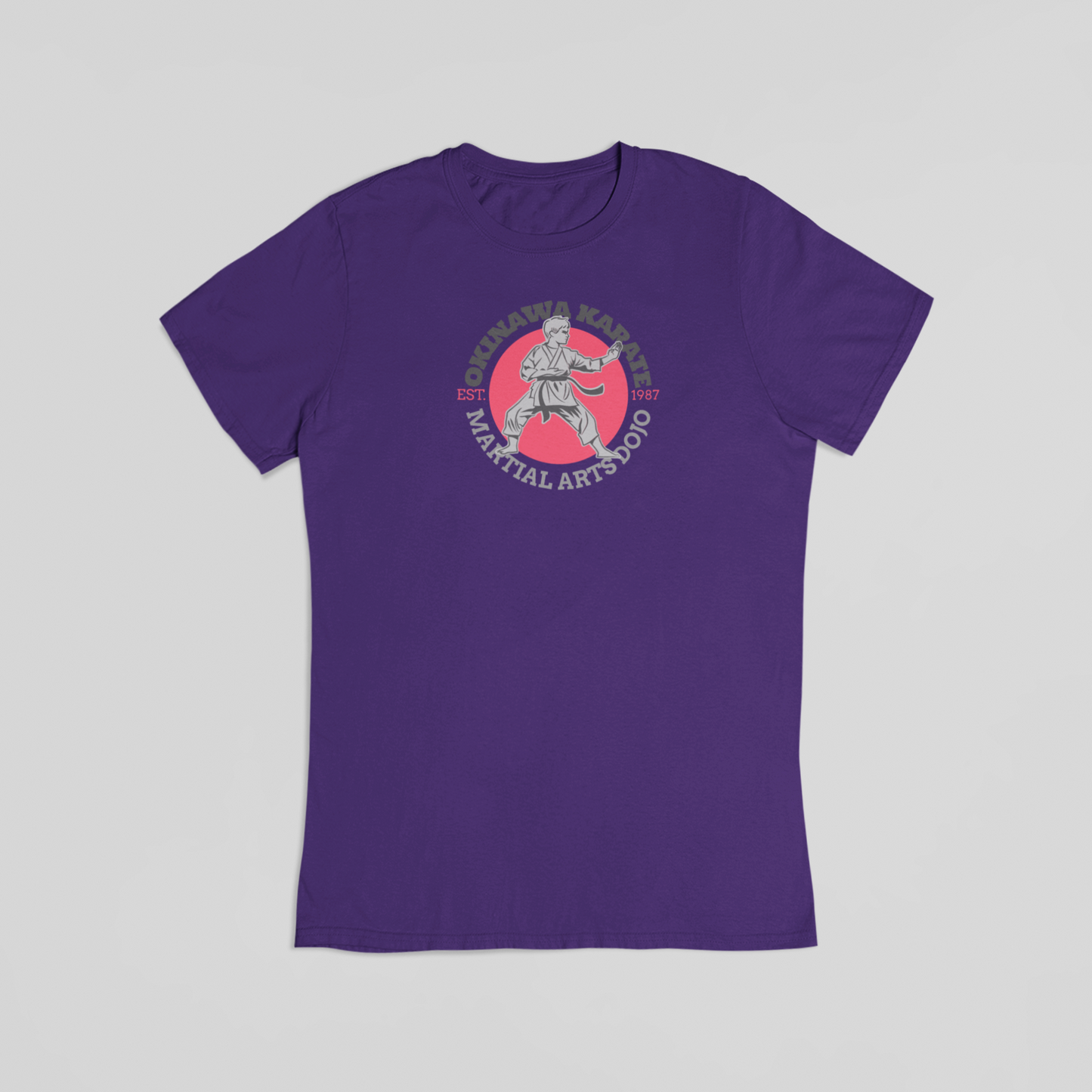 Okinawa karate lilla T-shirt
