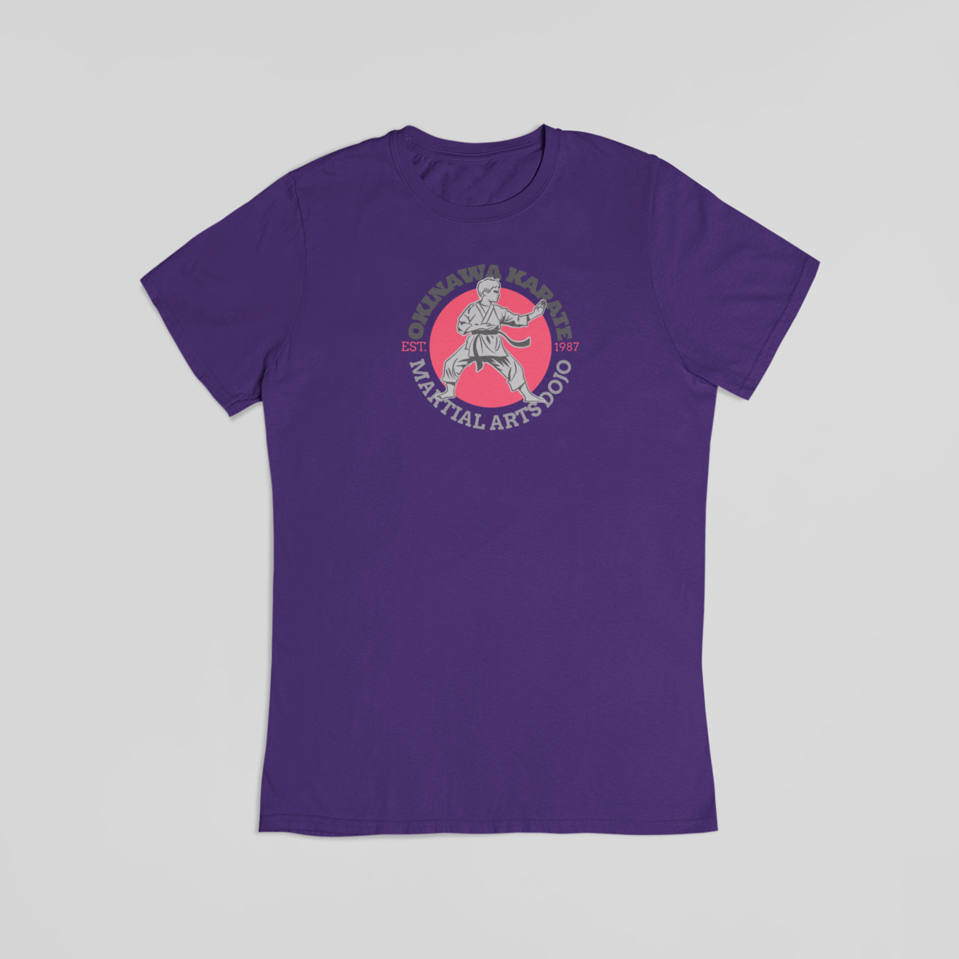 Okinawa karate lilla T-shirt