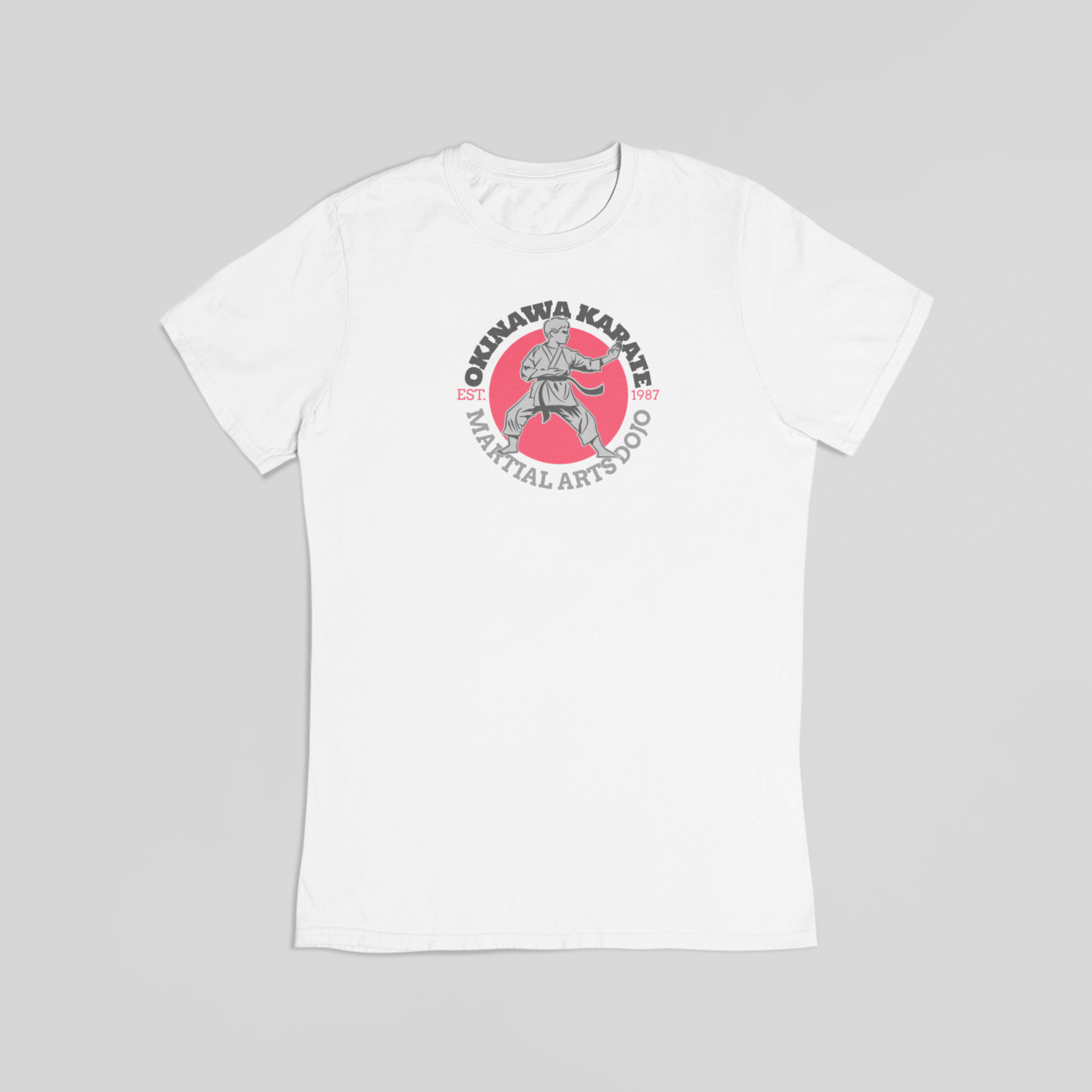 Okinawa karate hvid T-shirt