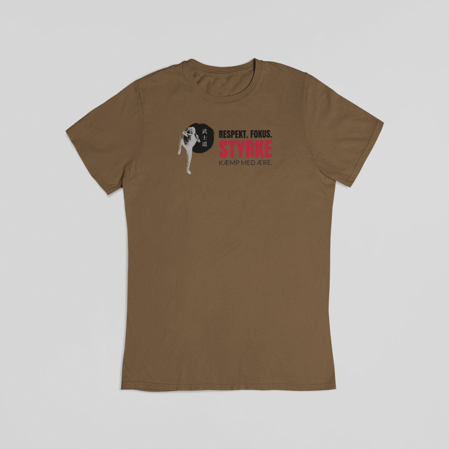 Respekt fokus styrke brun T-shirt