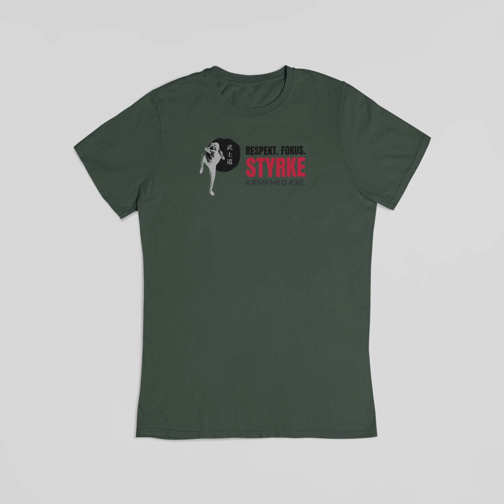 Respekt fokus styrke grøn T-shirt