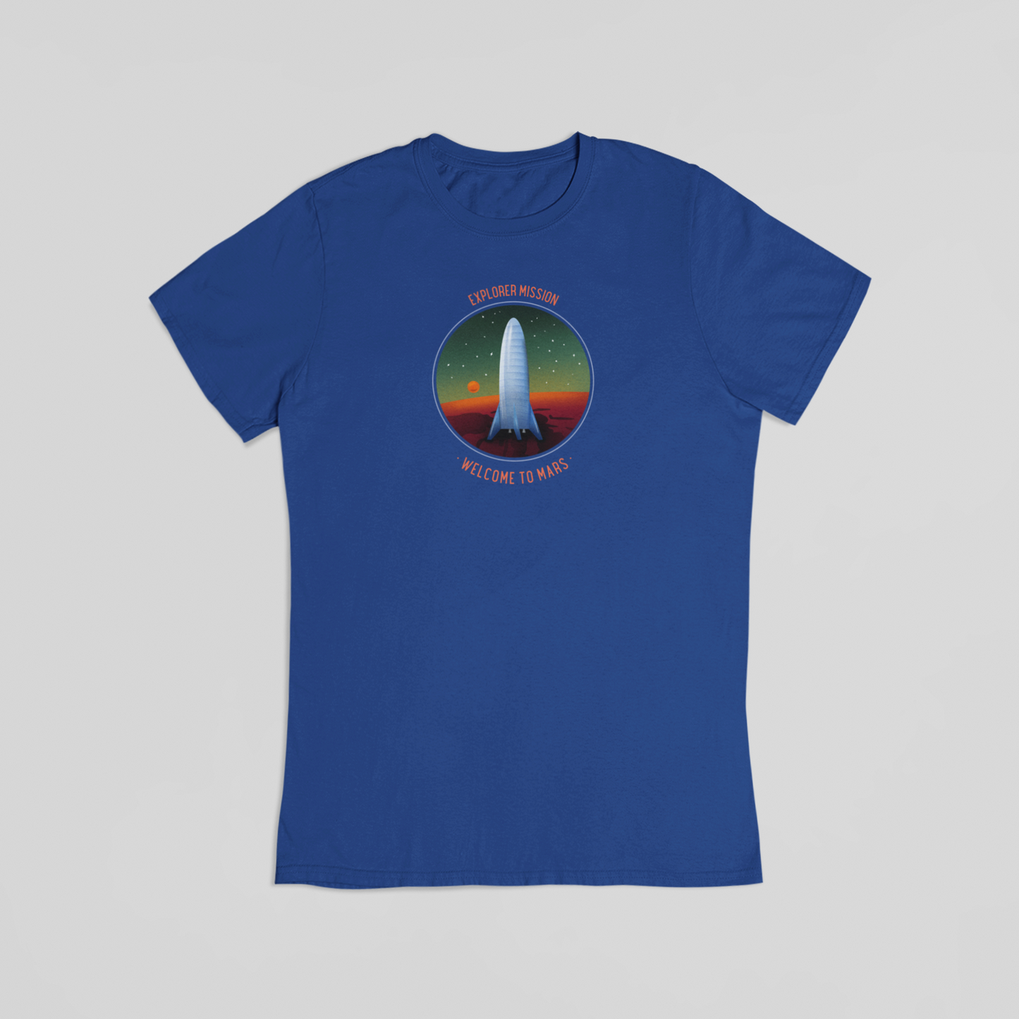 Explorer mission welcome to mars blå T-shirt
