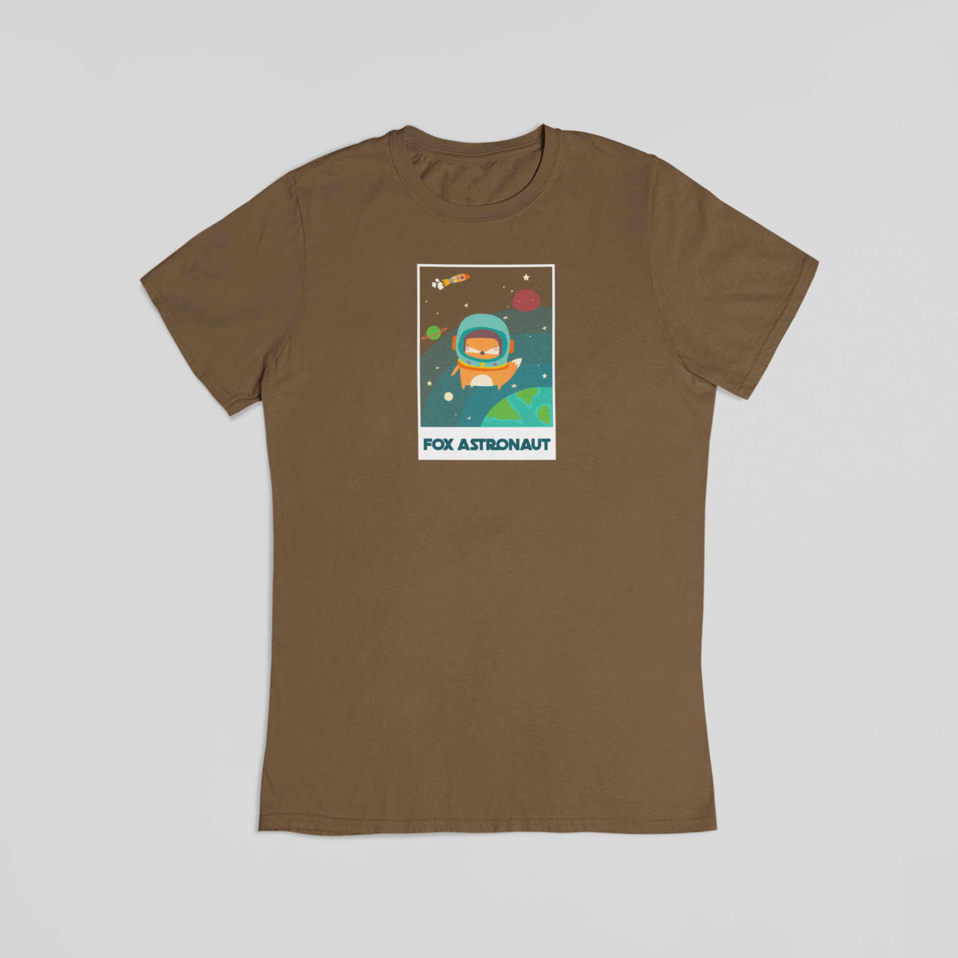 Fox astronaut brun T-shirt