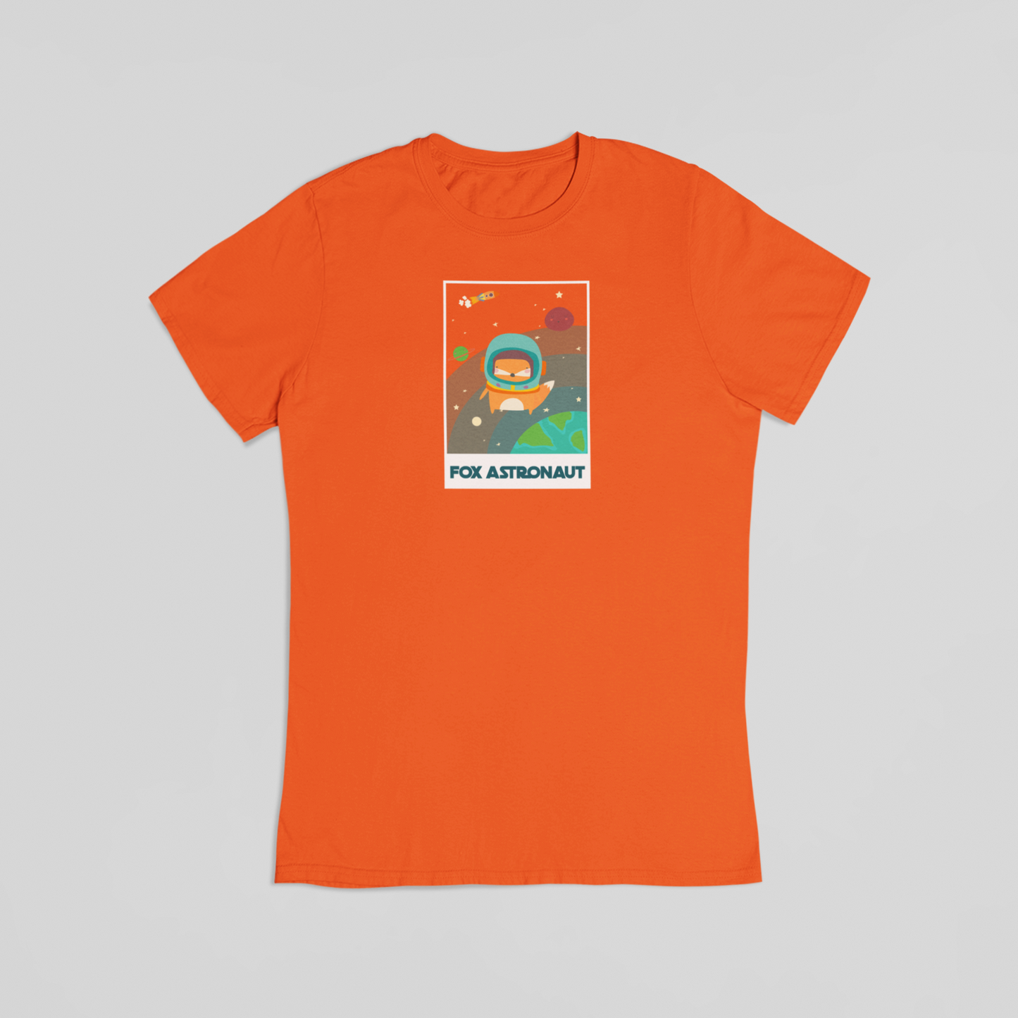 Fox astronaut orange T-shirt