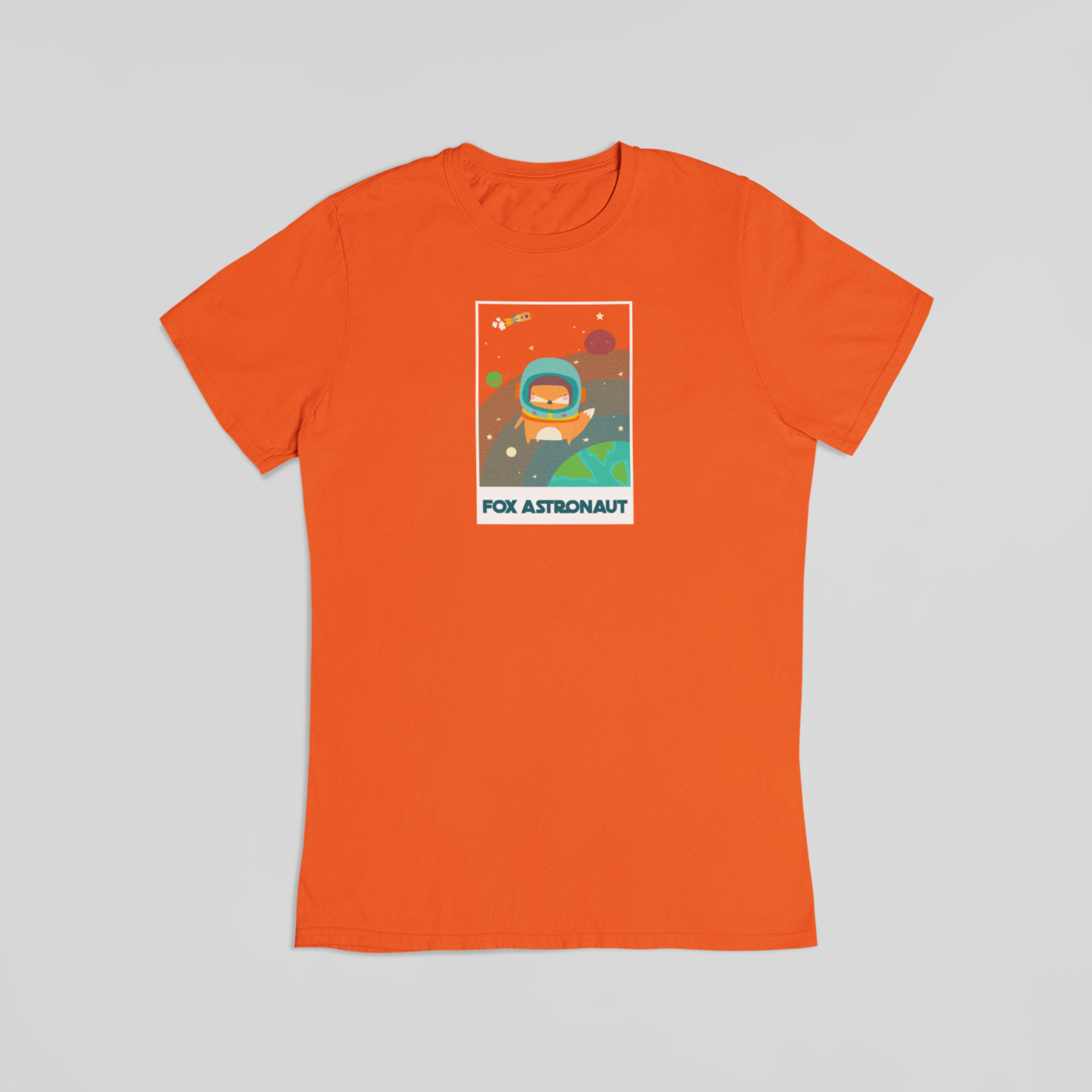 Fox astronaut orange T-shirt