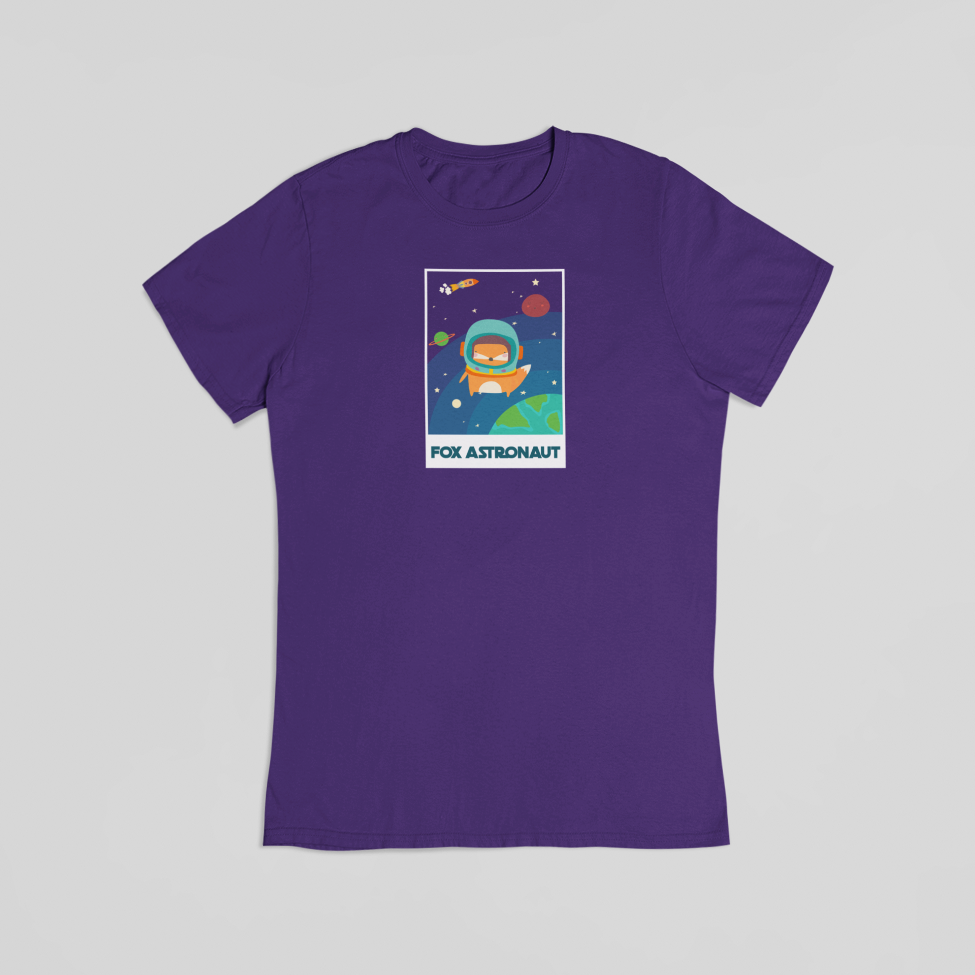 Fox astronaut lilla T-shirt