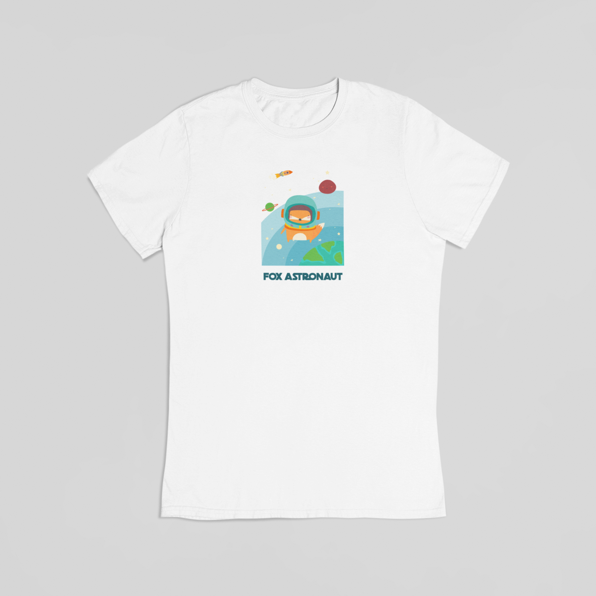 Fox astronaut hvid T-shirt